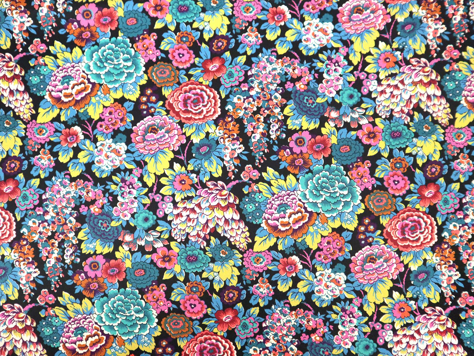 Liberty Silk Charmeuse with Bright Floral Print