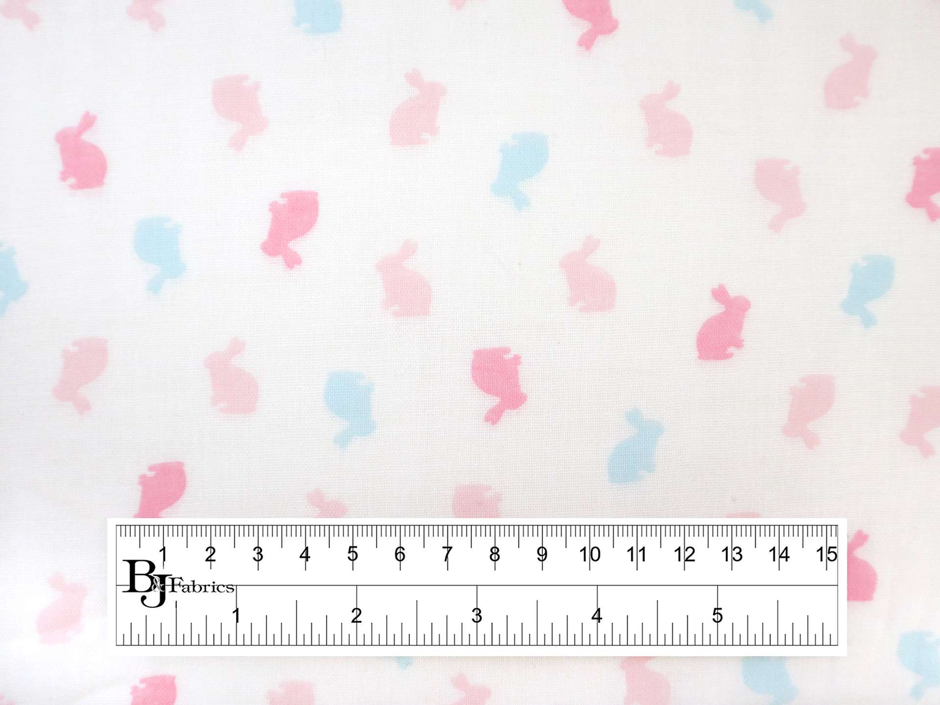 Cotton Double Gauze with Pastel Bunnies Print