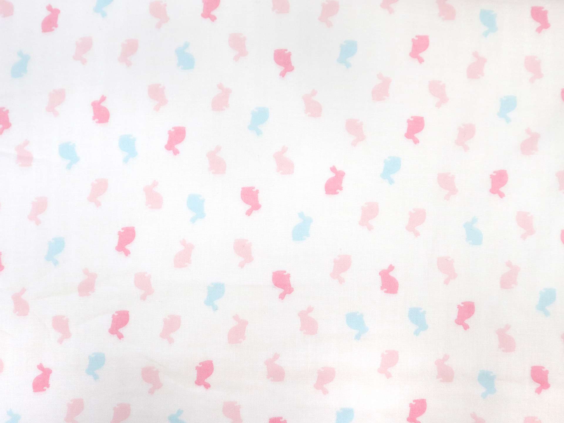 Cotton Double Gauze with Pastel Bunnies Print