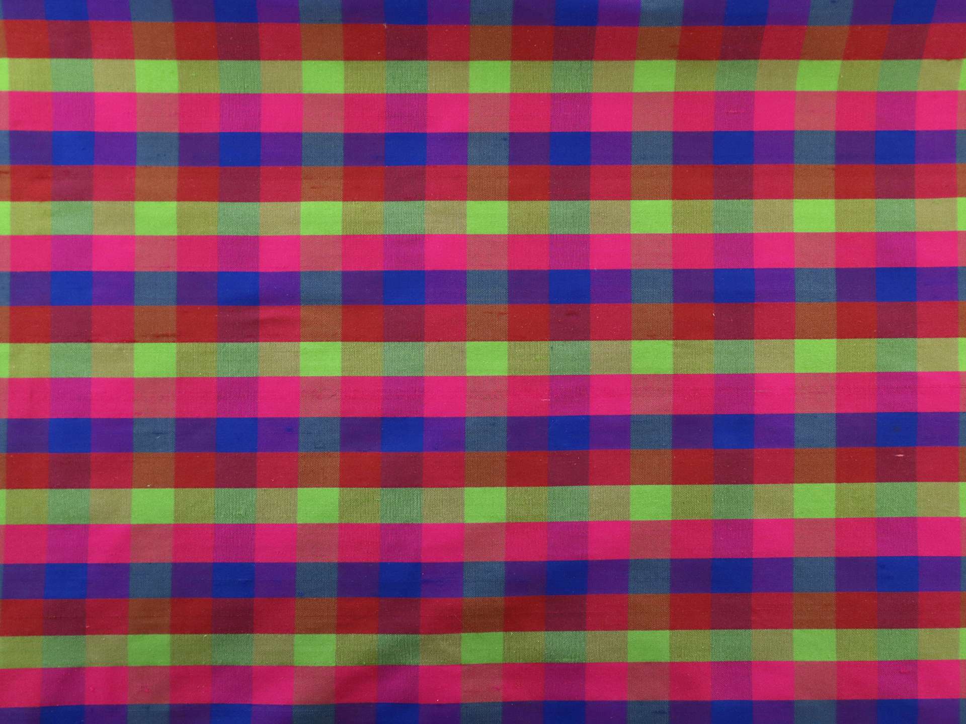 Gingham Pure Silk Shantung