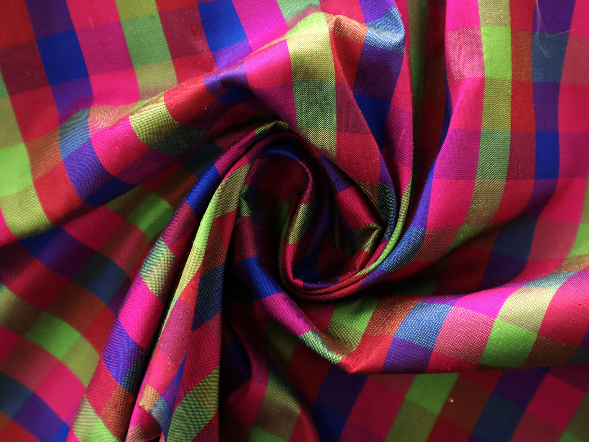 Gingham Pure Silk Shantung
