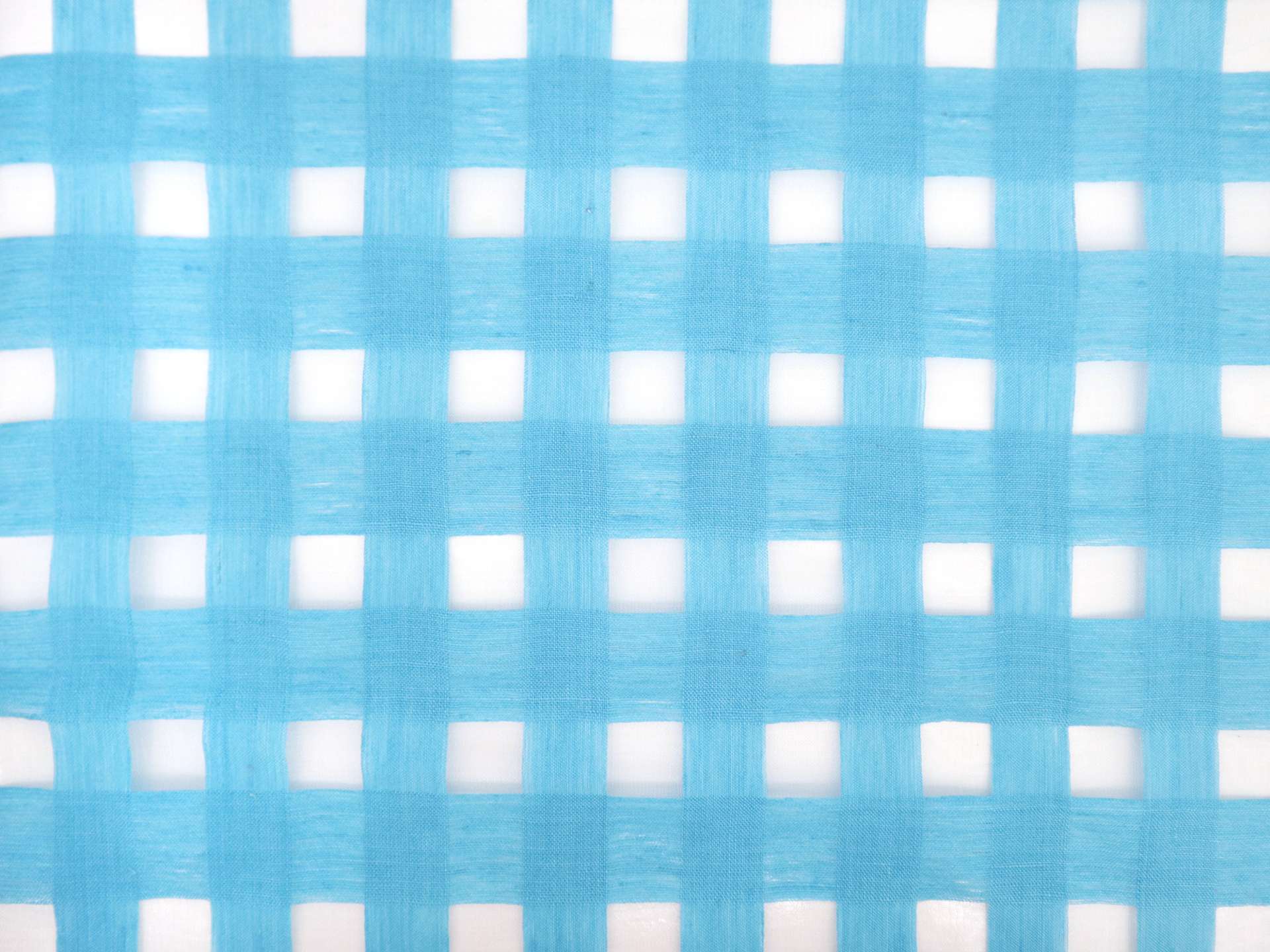Linen & Nylon Plaid Mesh in Aqua