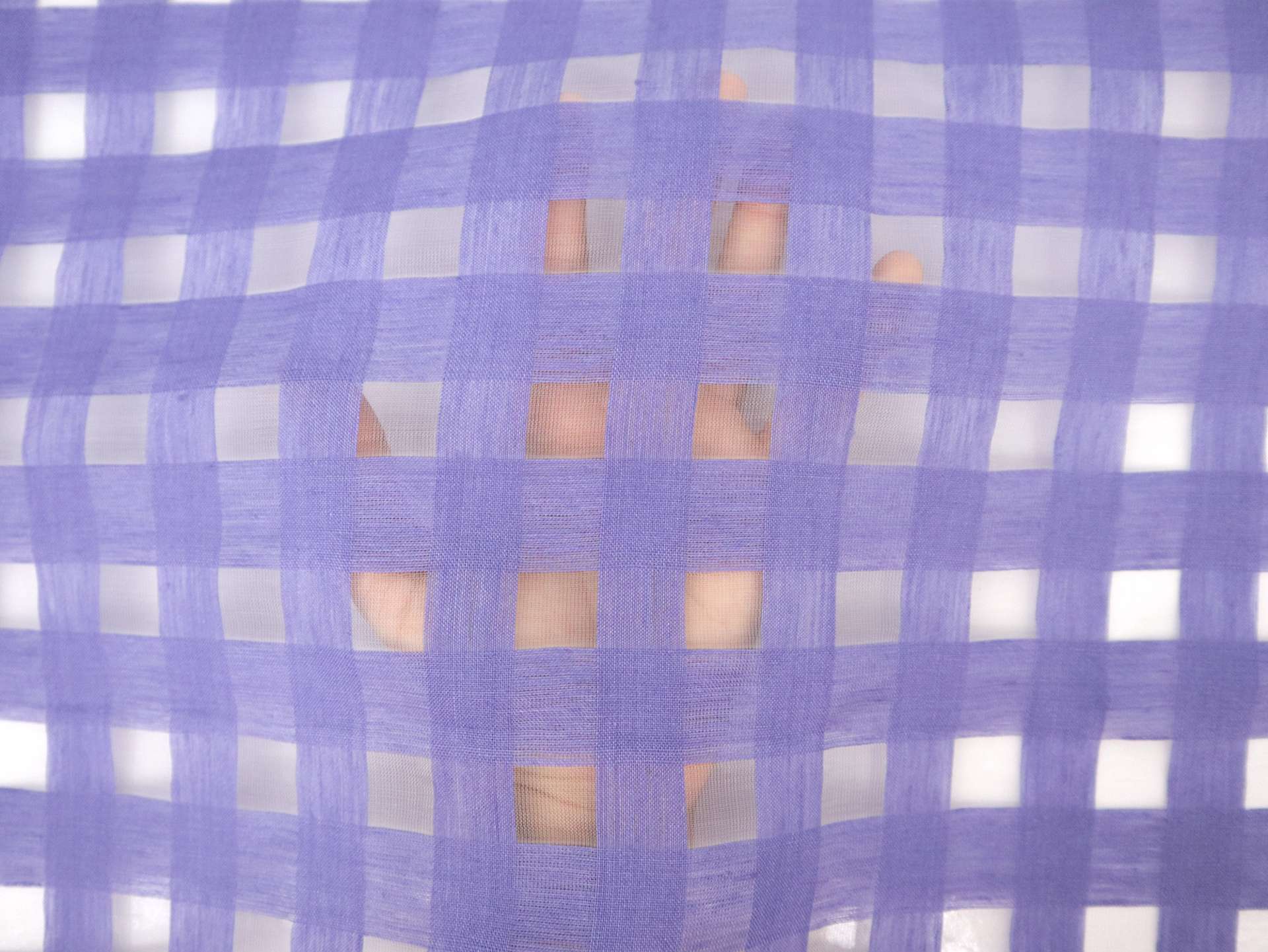 Linen & Nylon Plaid Mesh in Periwinkle