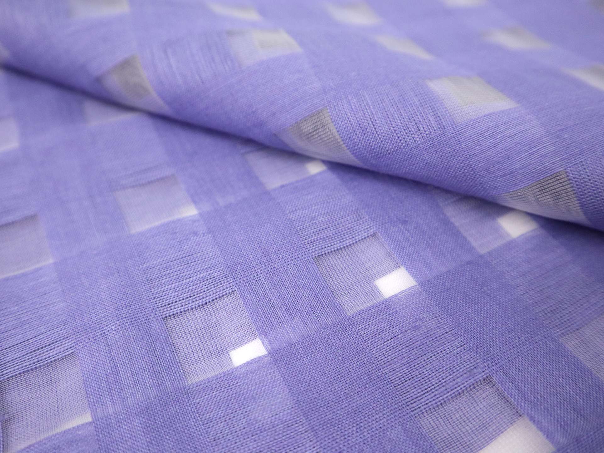 Linen & Nylon Plaid Mesh in Periwinkle