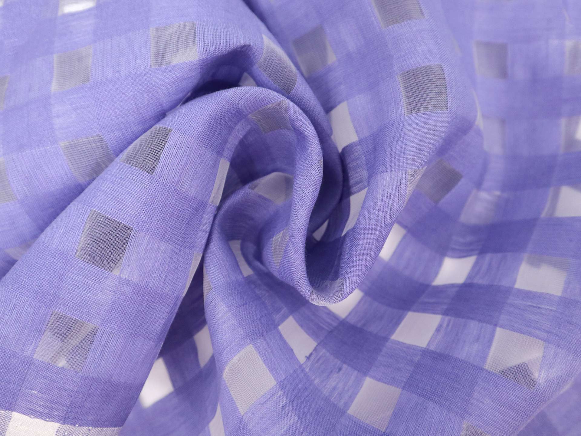 Linen & Nylon Plaid Mesh in Periwinkle