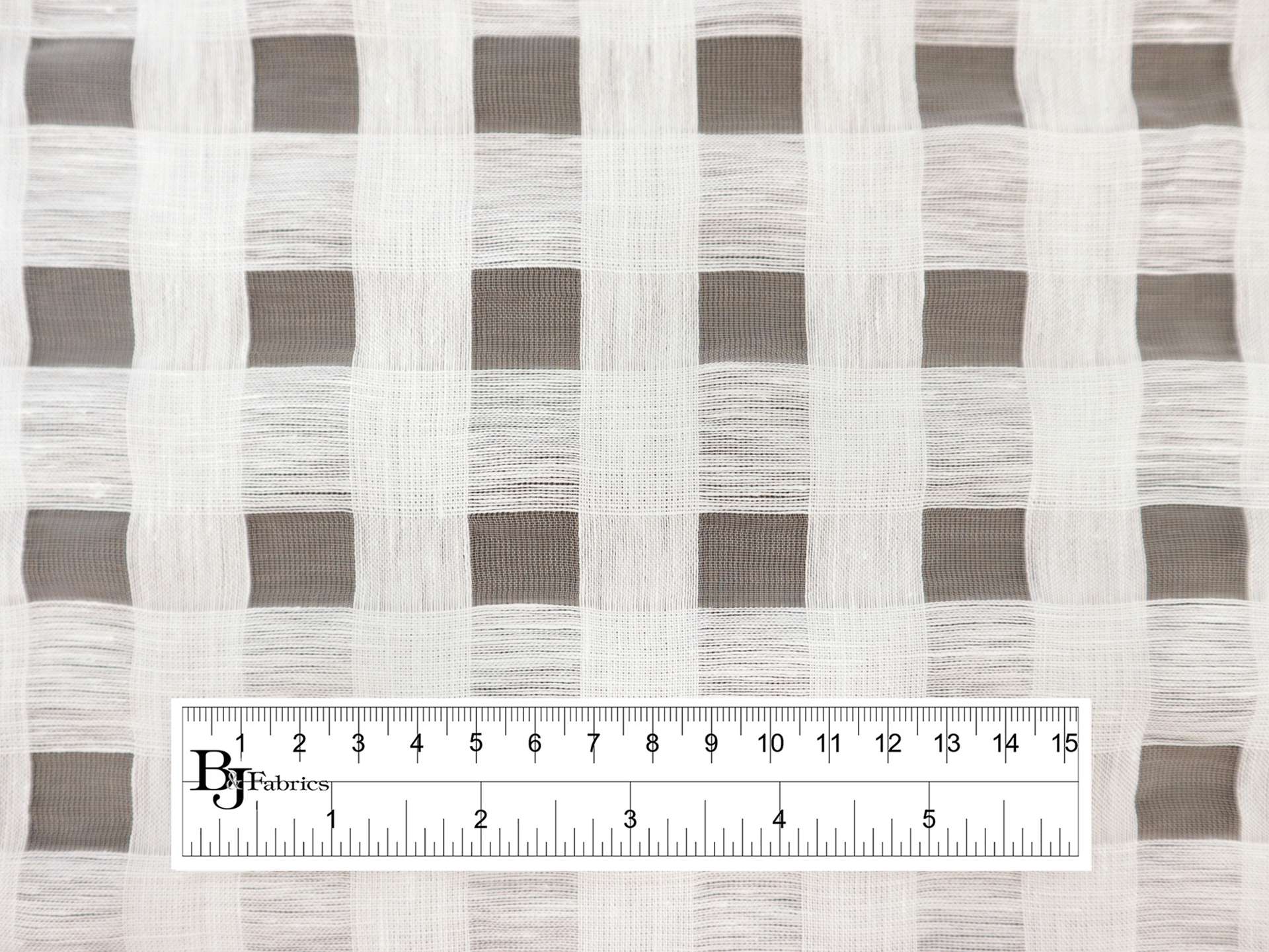 Linen & Nylon Plaid Mesh in Ivory