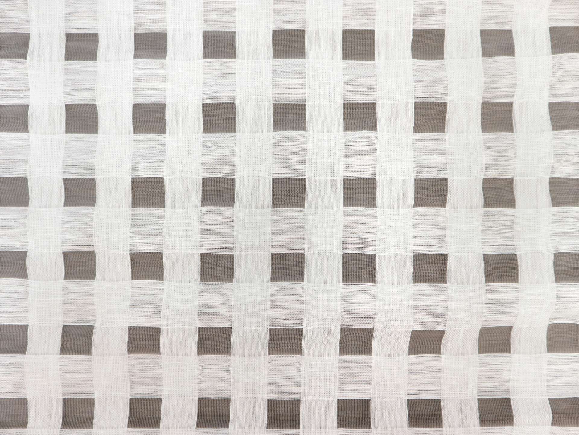 Linen & Nylon Plaid Mesh in Ivory