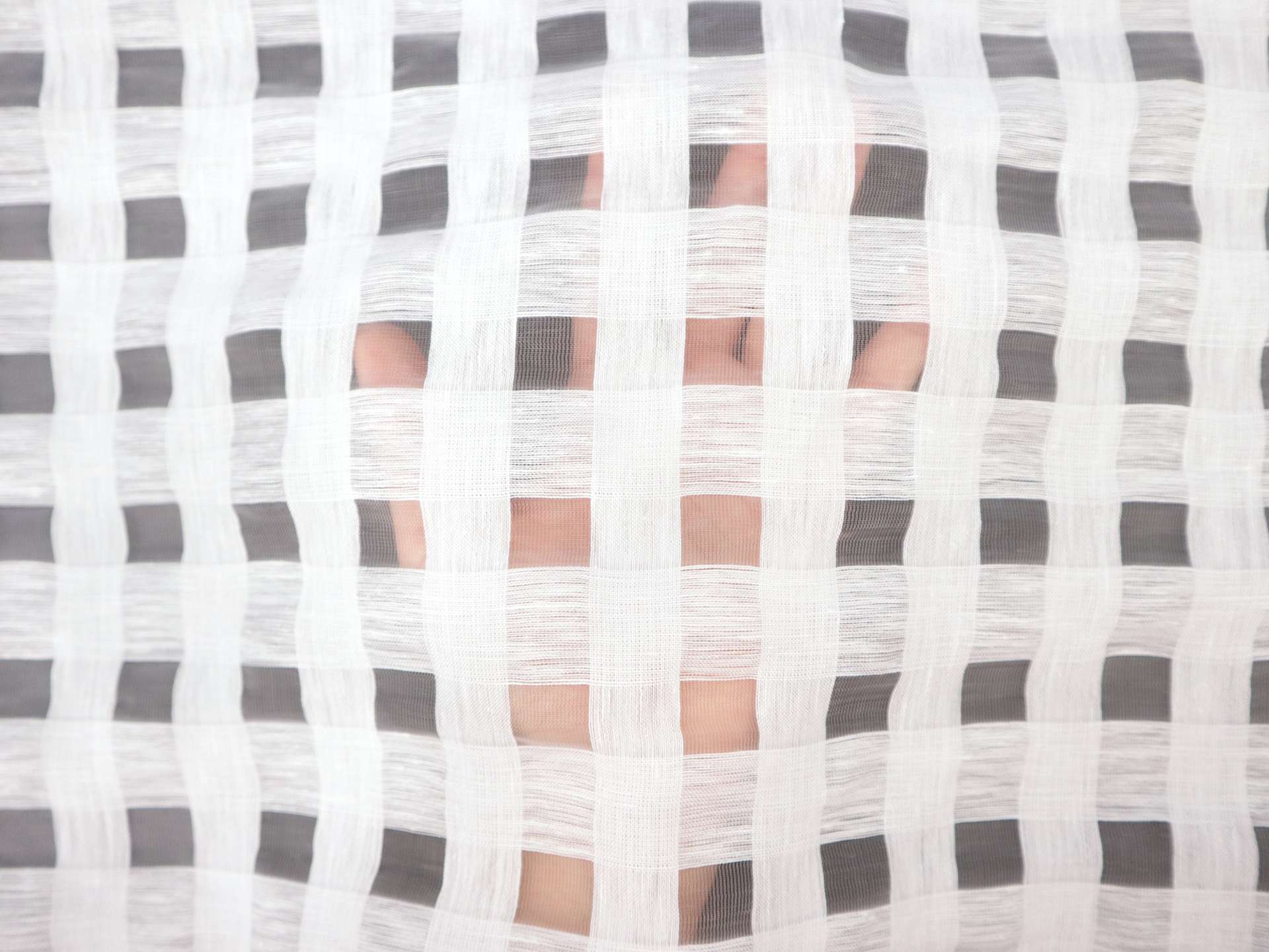 Linen Nylon Plaid Mesh in White