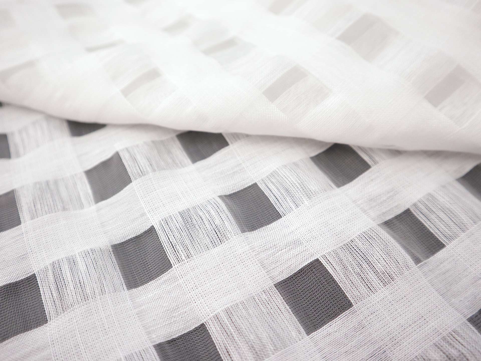 Linen Nylon Plaid Mesh in White