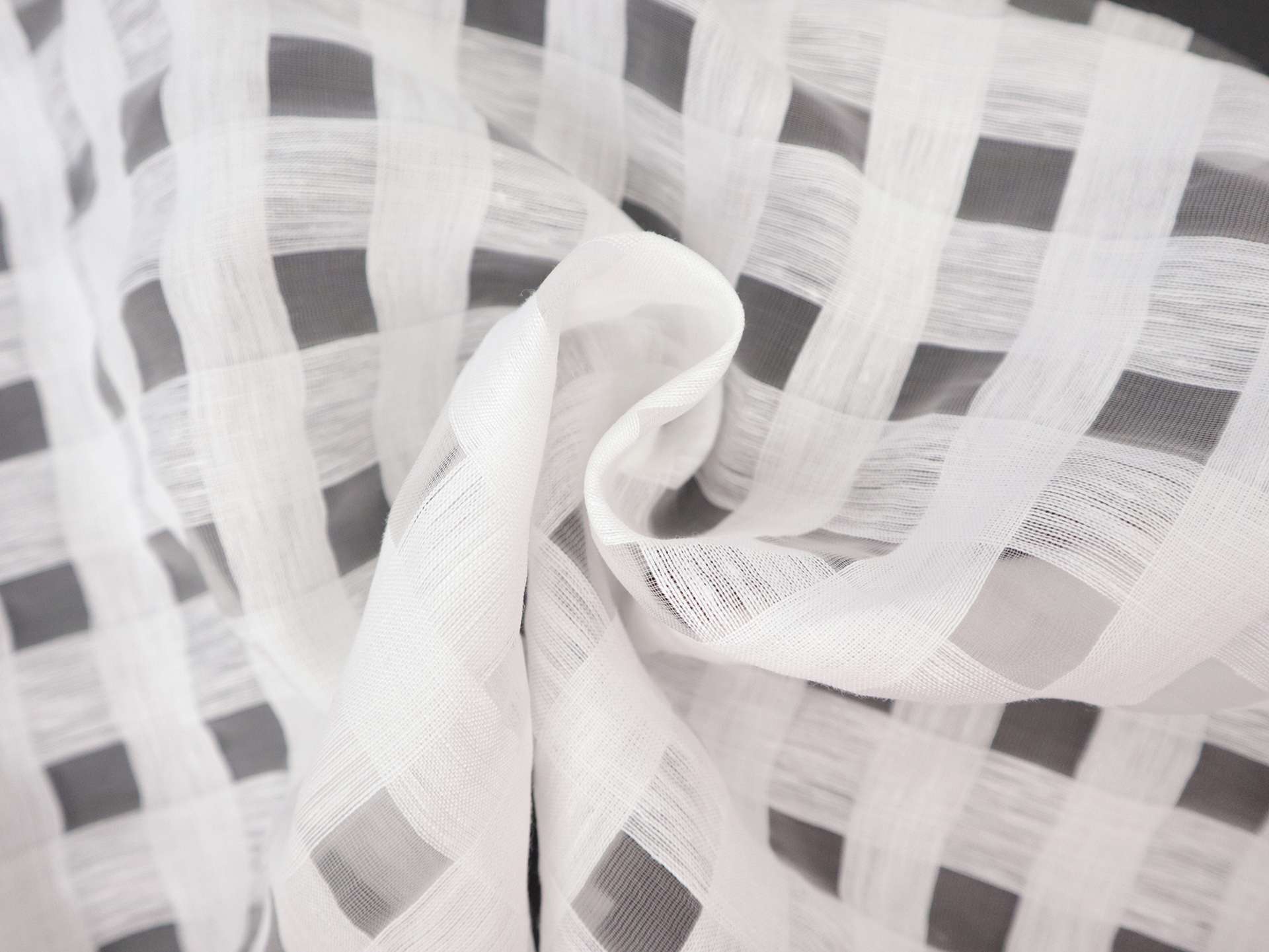 Linen Nylon Plaid Mesh in White