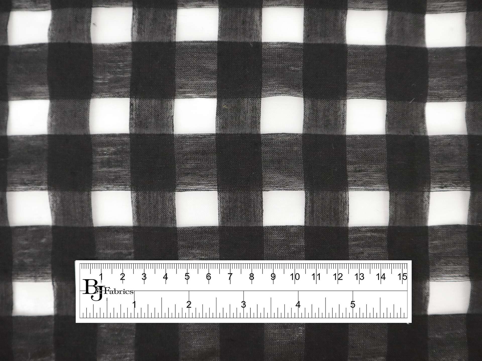 Linen & Nylon Plaid Mesh in Black