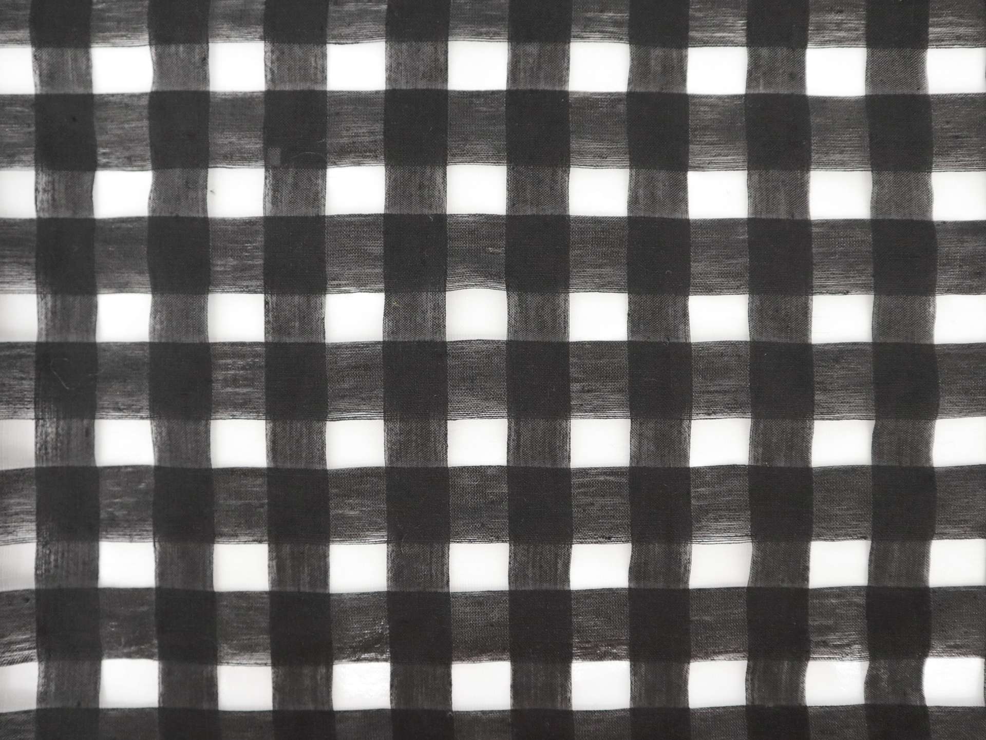 Linen & Nylon Plaid Mesh in Black