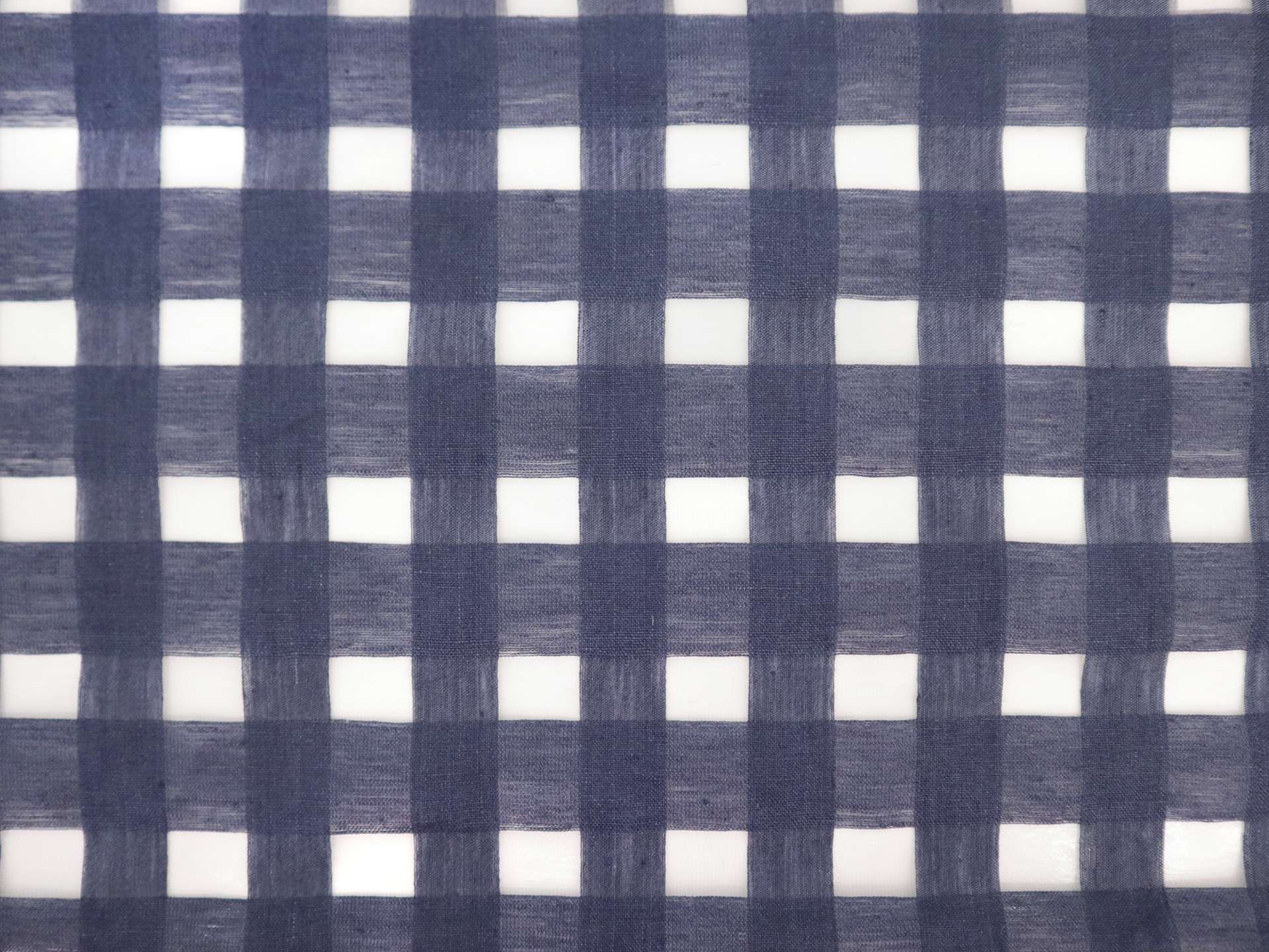 Linen & Nylon Plaid Mesh in Indigo