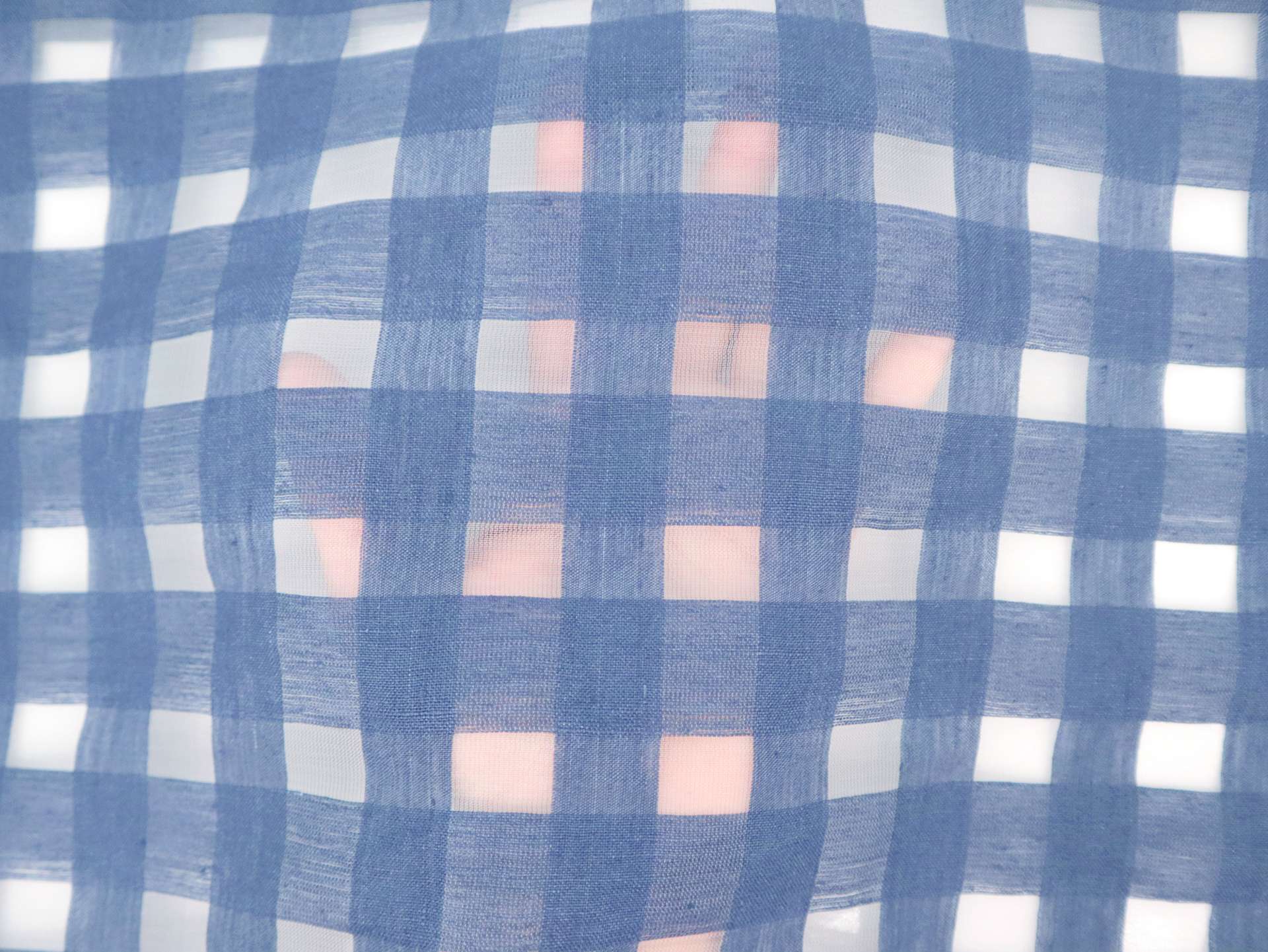 Linen Nylon Plaid Mesh in Raul Blue