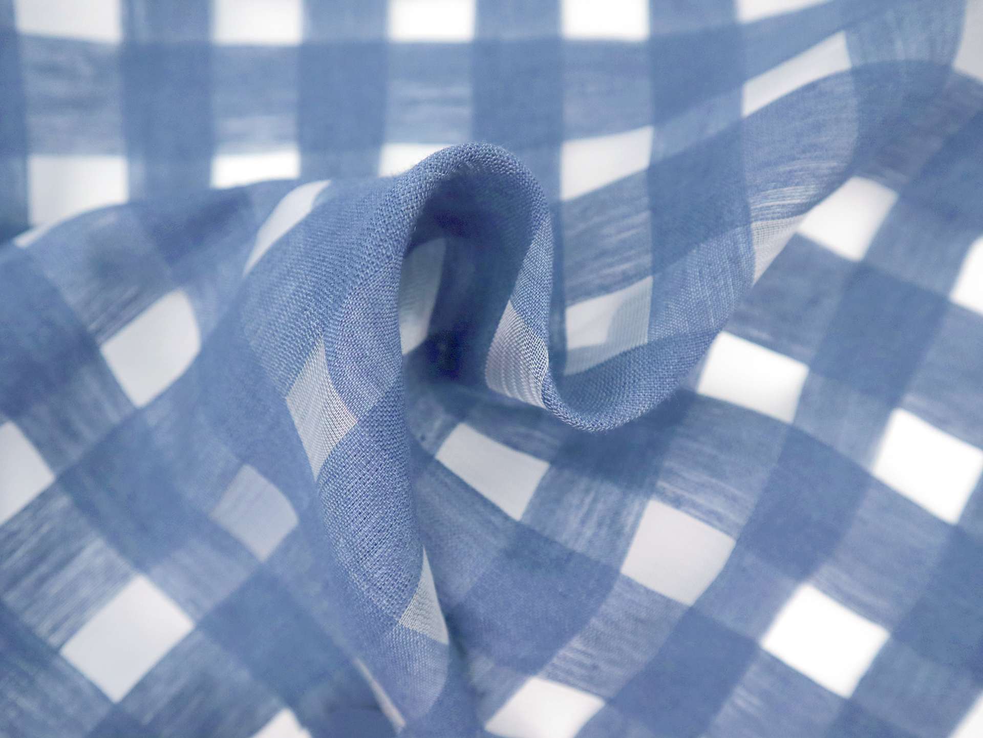 Linen Nylon Plaid Mesh in Raul Blue