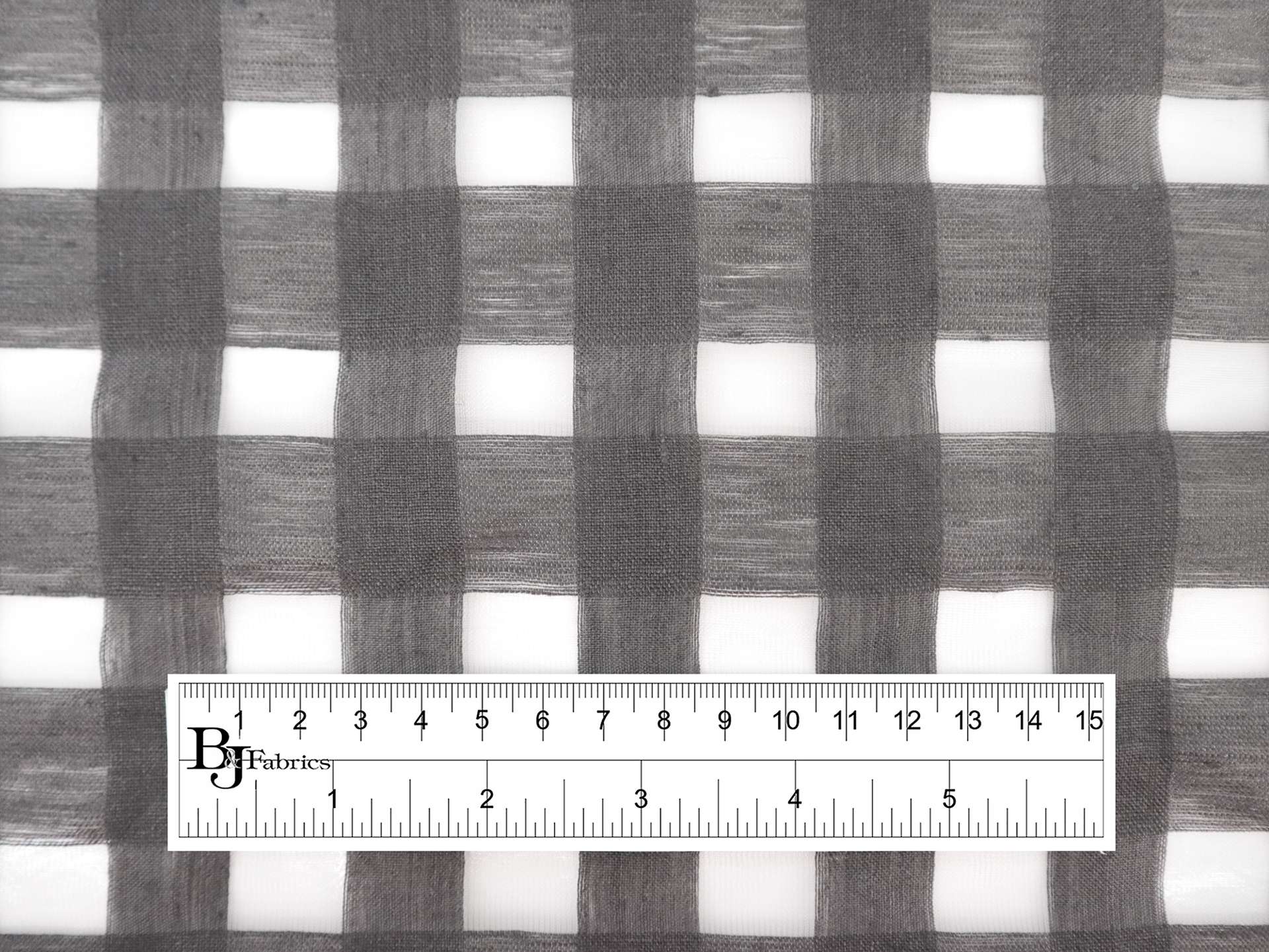 Linen & Nylon Plaid Mesh in Smoke Grey