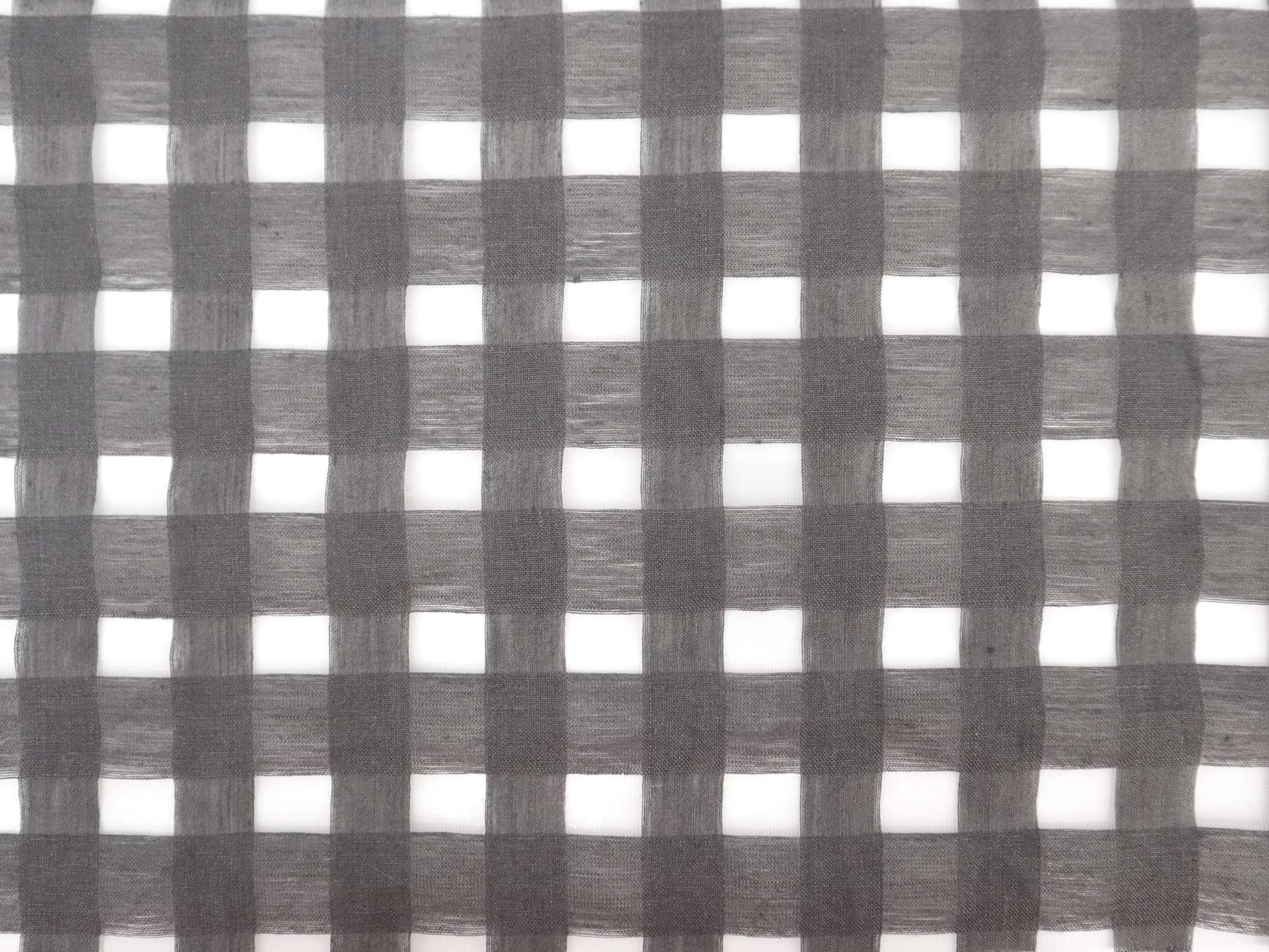 Linen & Nylon Plaid Mesh in Smoke Grey