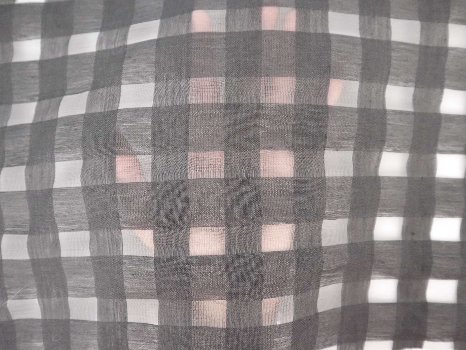 Linen & Nylon Plaid Mesh in Smoke Grey