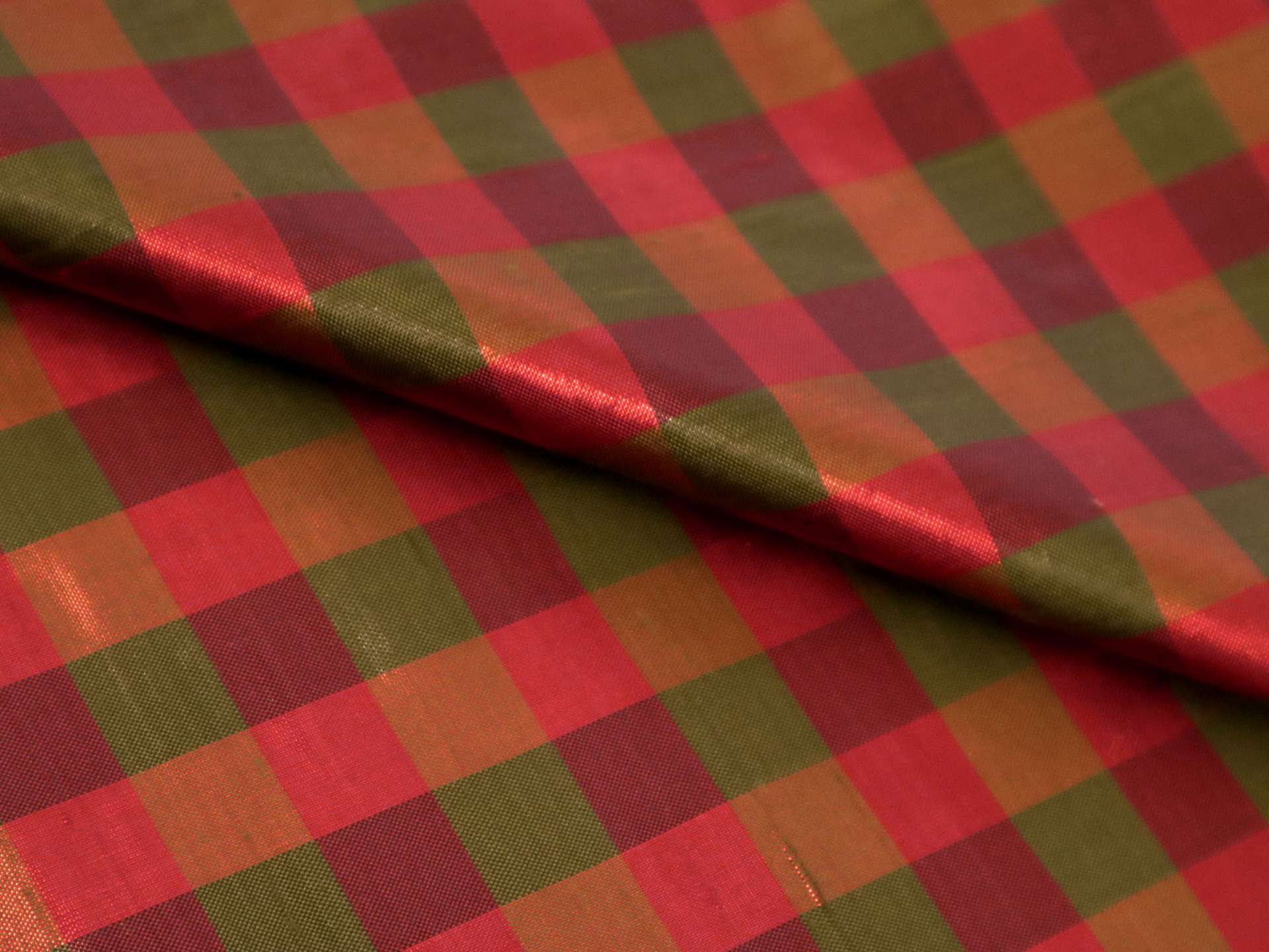 Metallic Gingham Shantung