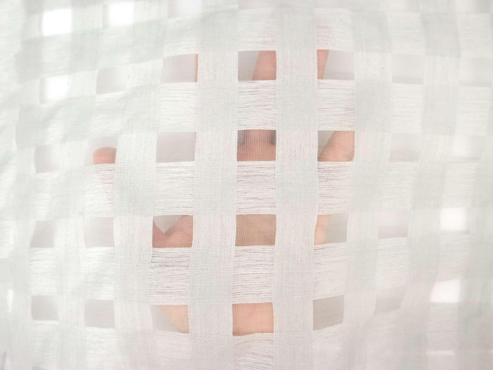 Linen & Nylon Plaid Mesh in Silver