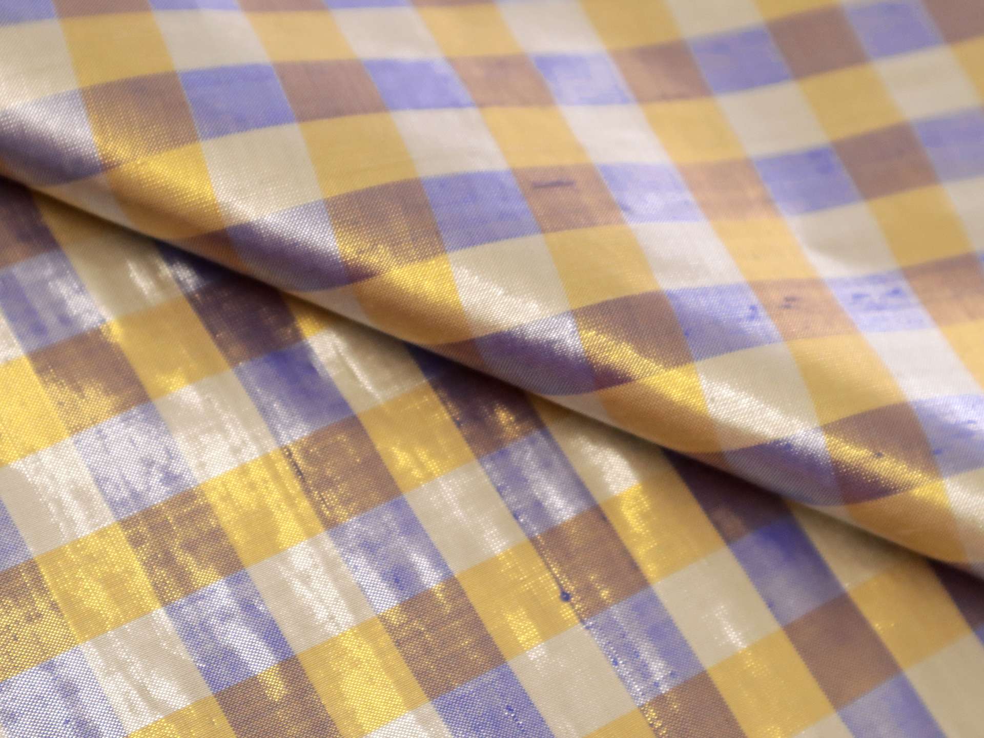 Metallic Gingham Shantung