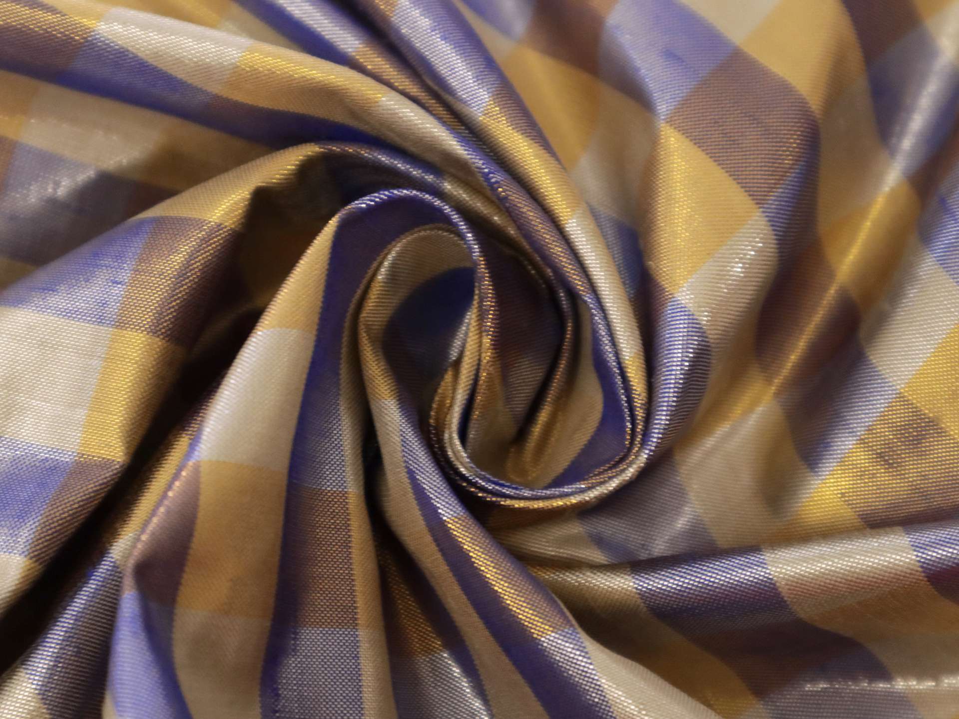 Metallic Gingham Shantung