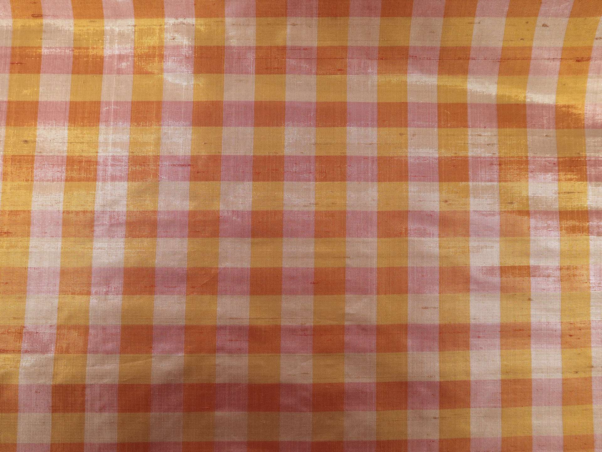 Gingham Pure Silk Shantung