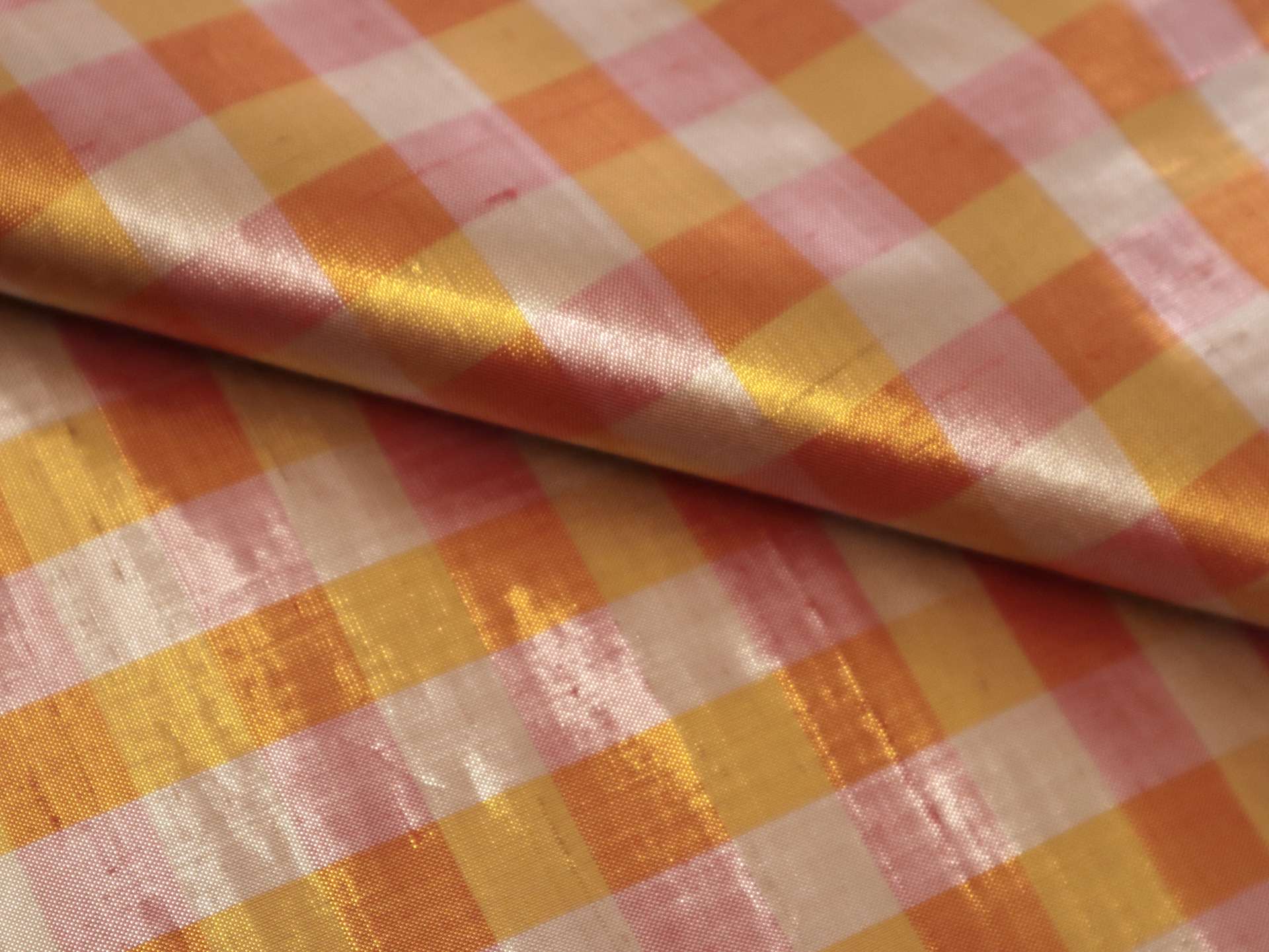 Gingham Pure Silk Shantung