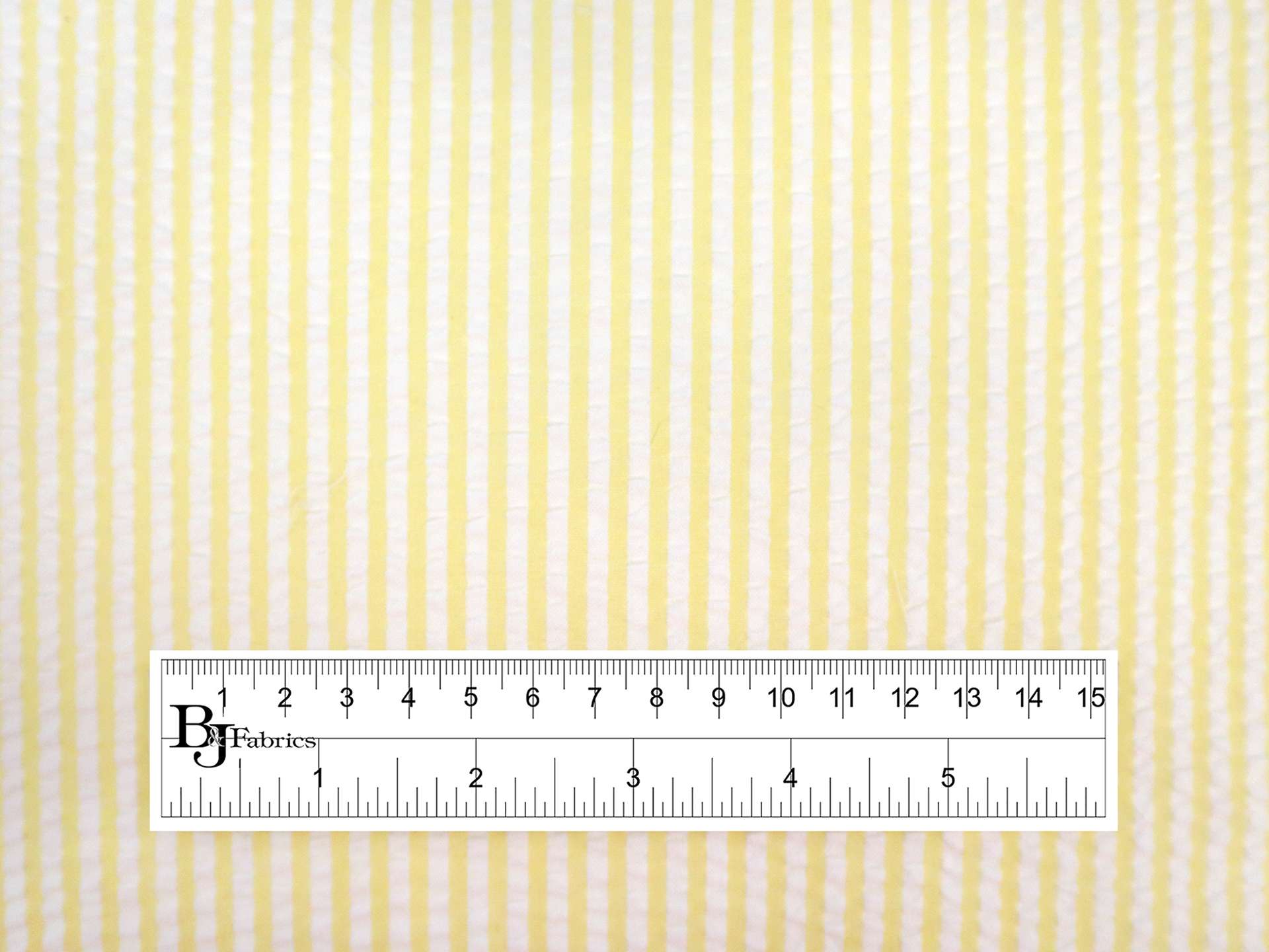 Poly Cotton Seersucker Stripe in Yellow