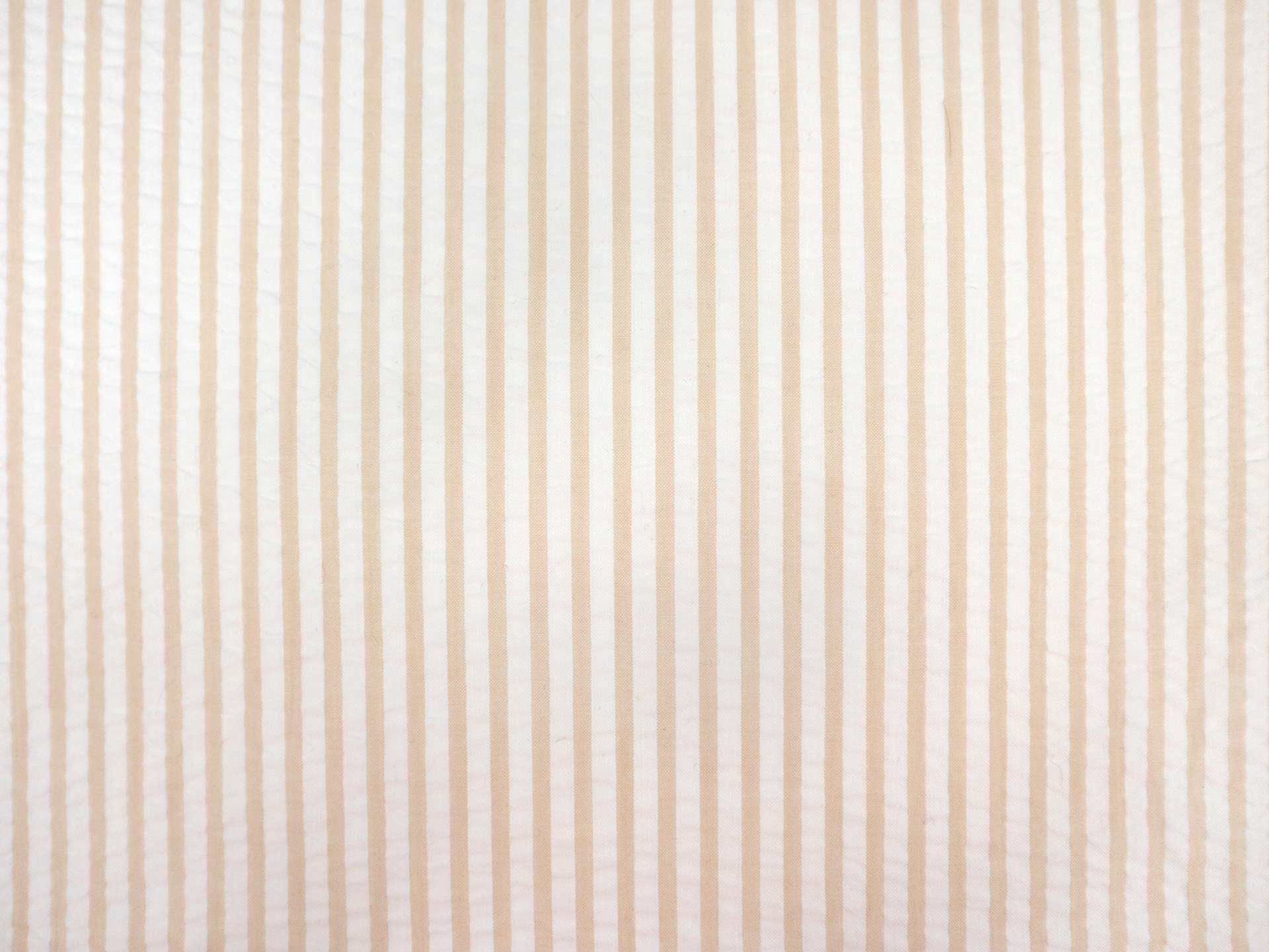1/4" Striped Cotton Seersucker in Tan