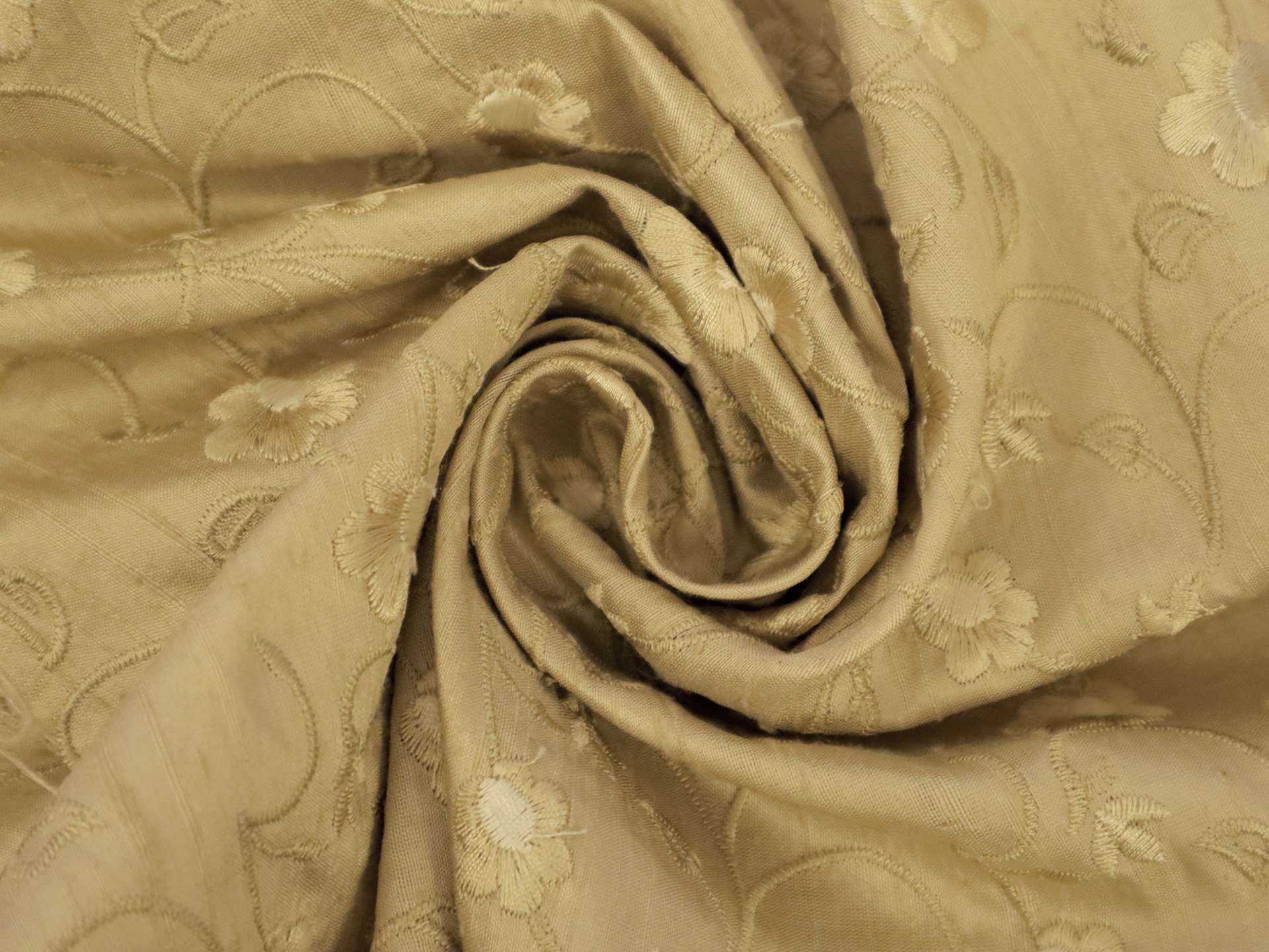 Embroidered Silk Shantung