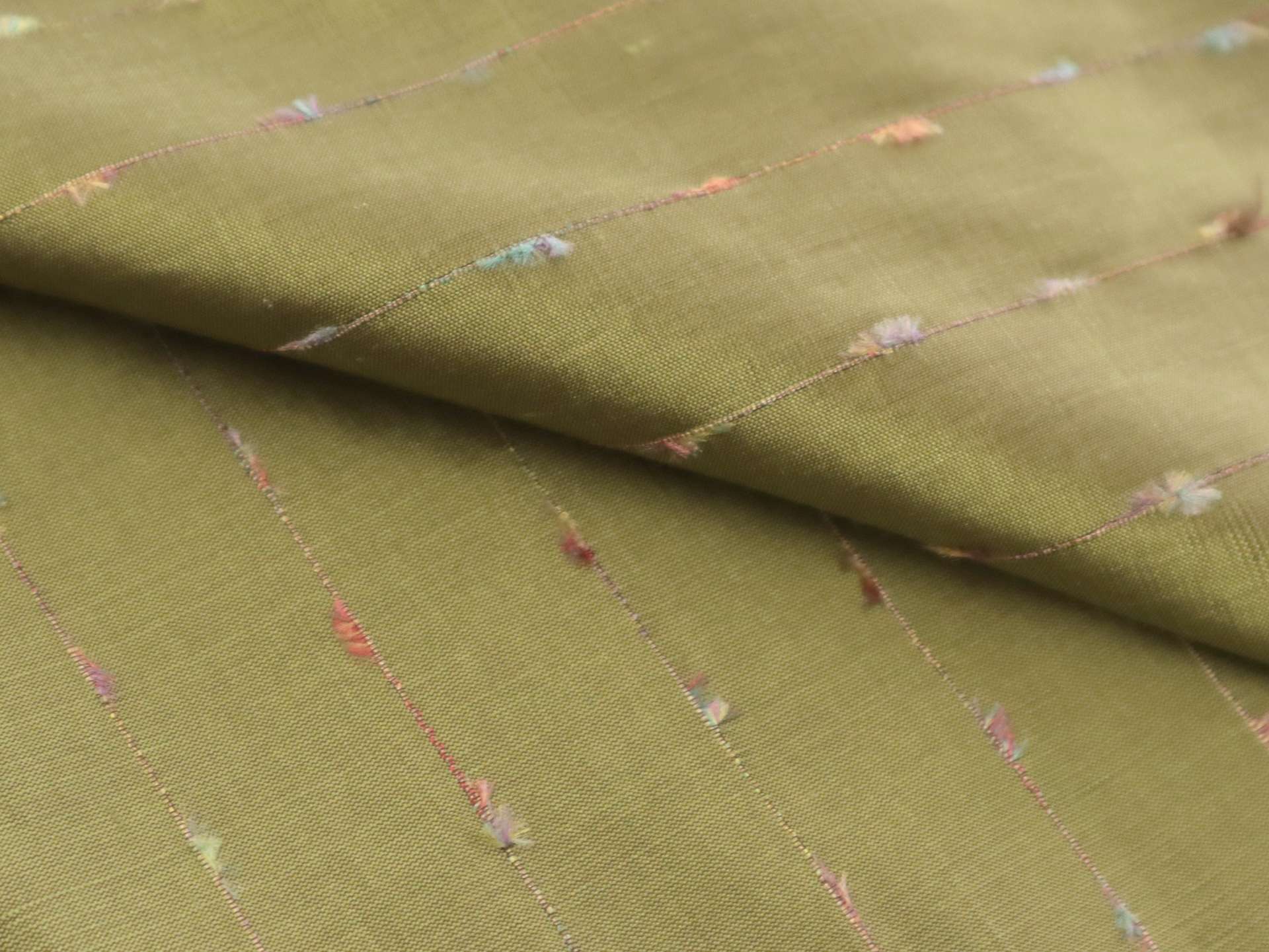 Silk Shantung with Woven Stripes