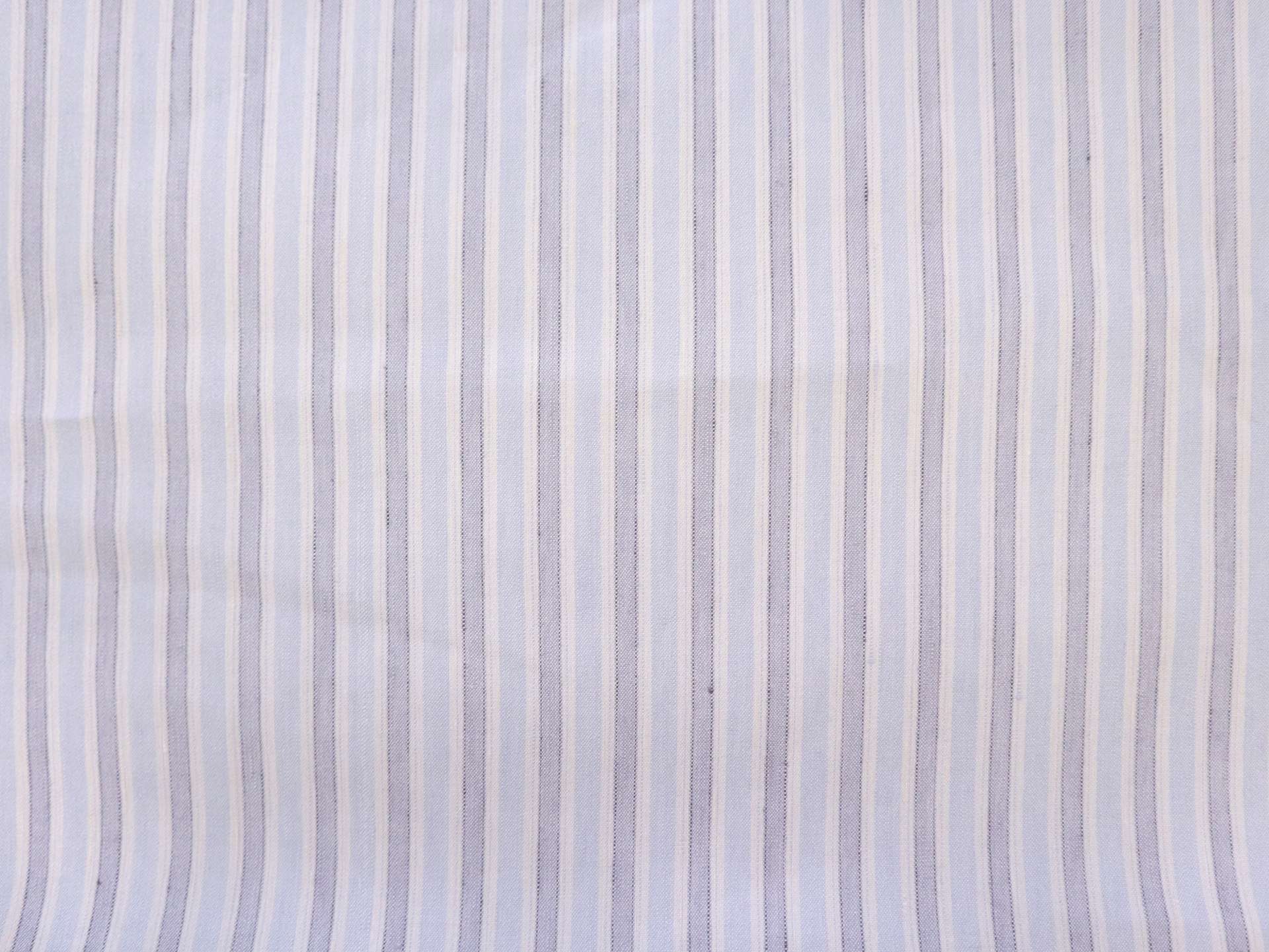 Stretch Linen with Multi Track Stripes in Light Blue