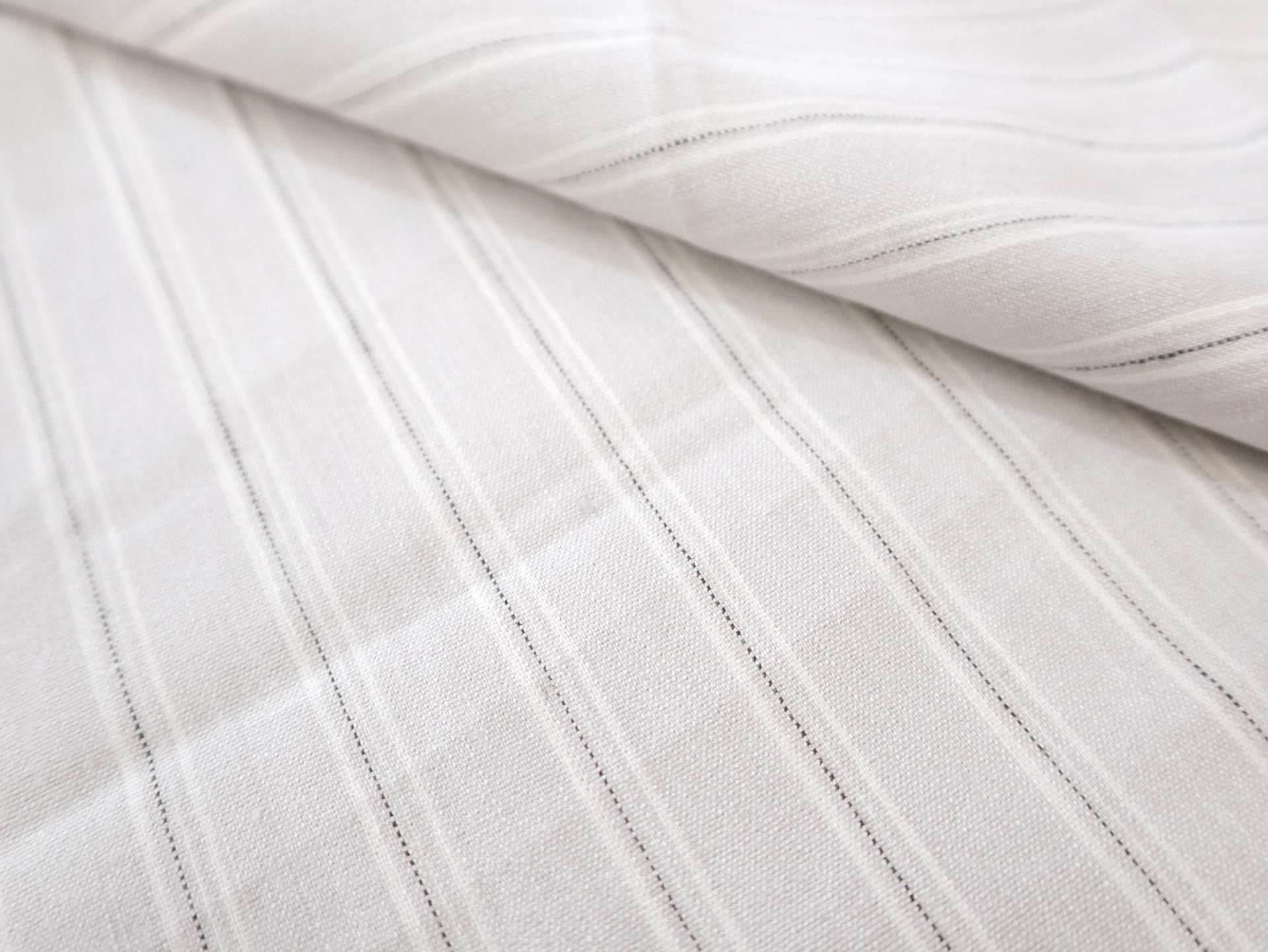 Stretch Linen with Multi Track Stripes in Light Grey