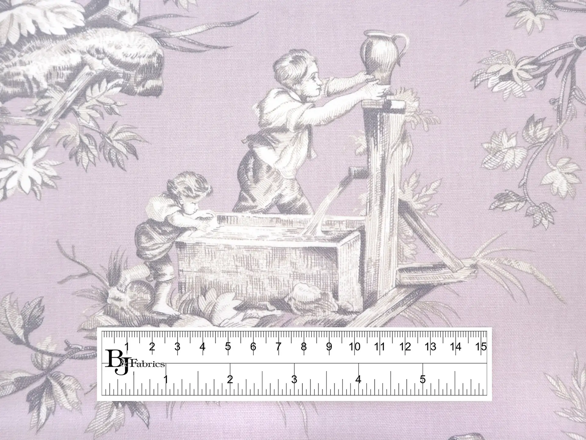 Cotton Canvas Toile de Jouy in 