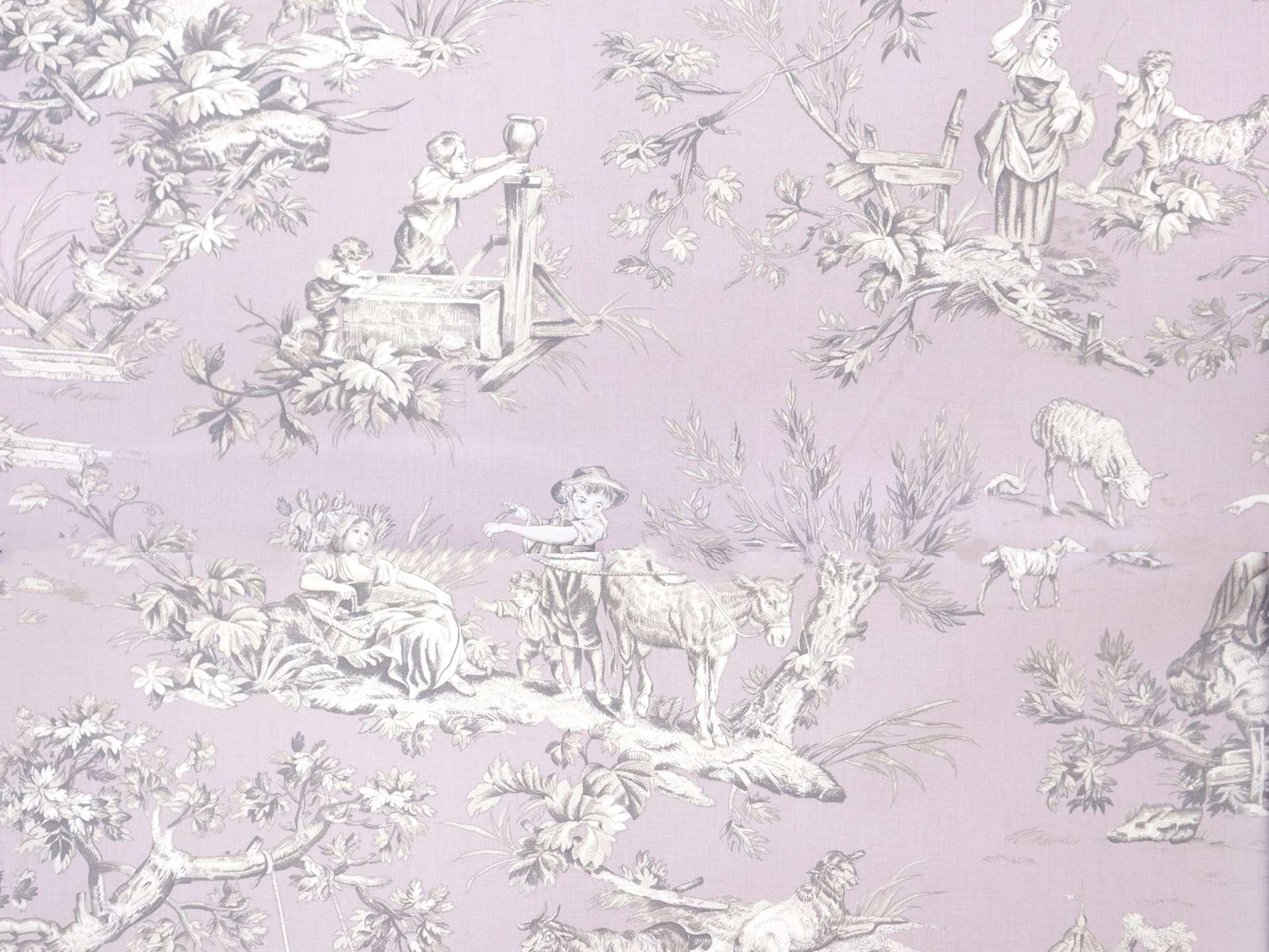 Cotton Canvas Toile de Jouy in 