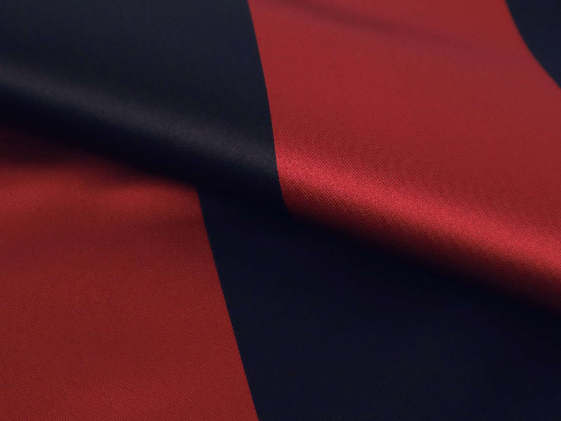 Double Face Silk Satin Stripe in 4 1/2" Red and Navy