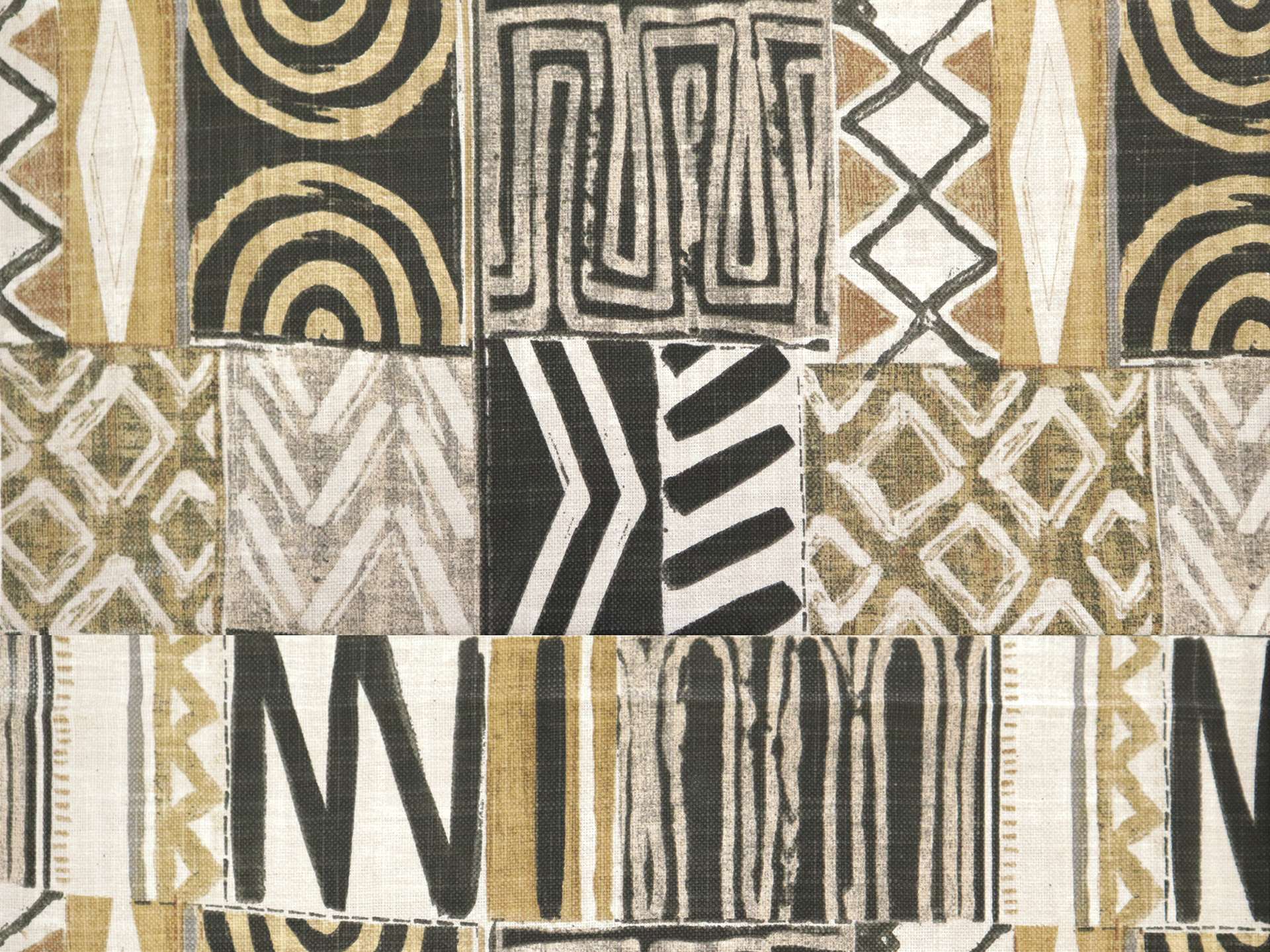 Cotton & Linen Upholstery with Ethnic Print