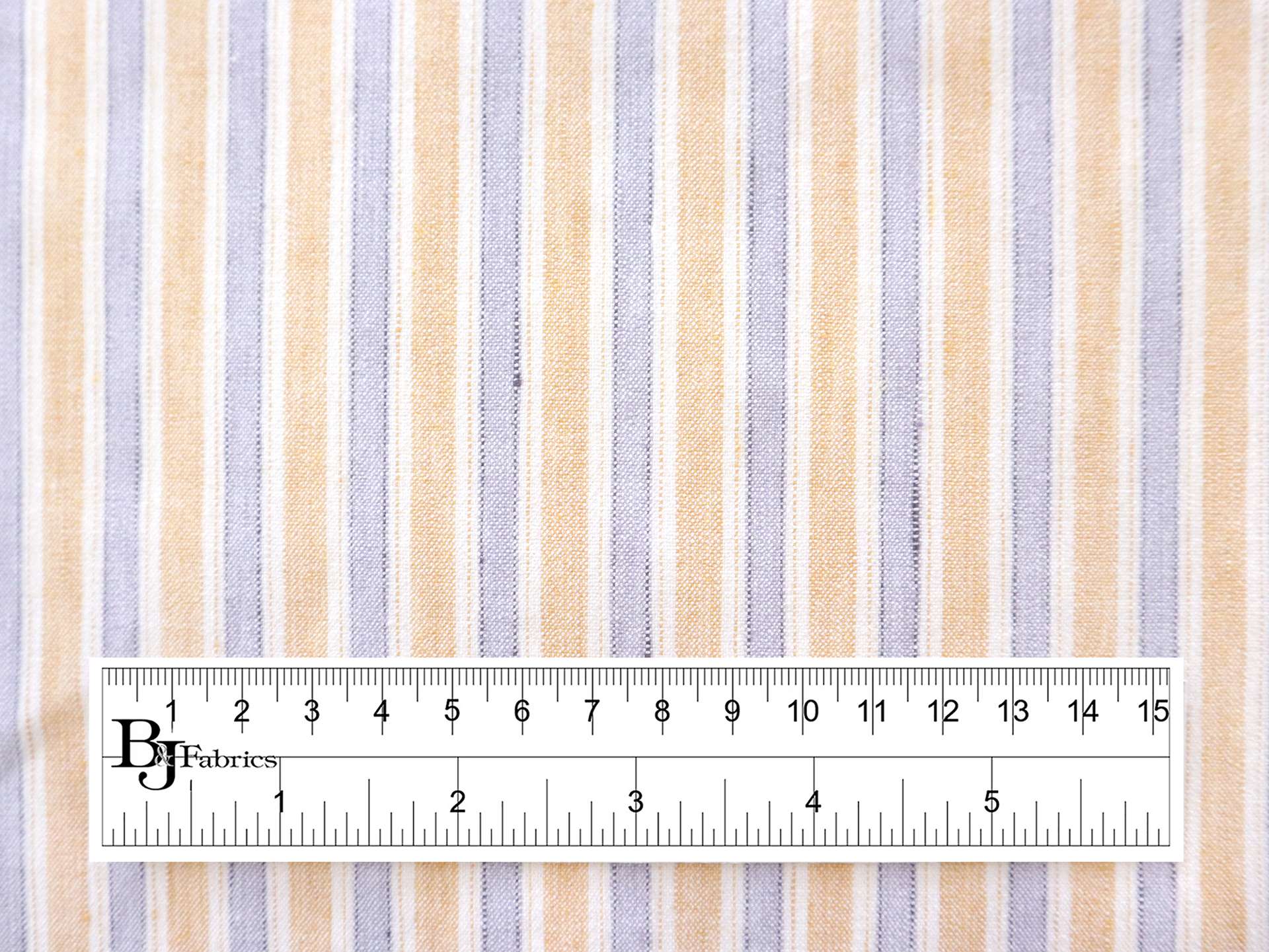 Stretch Linen with Multi Track Stripes in Yellow