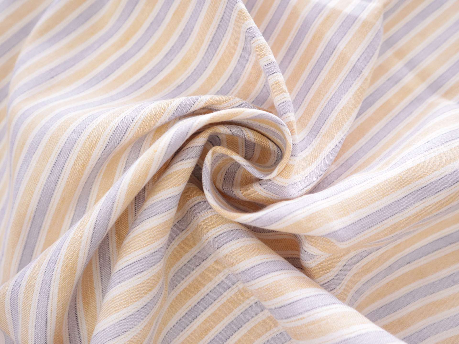 Stretch Linen with Multi Track Stripes in Yellow