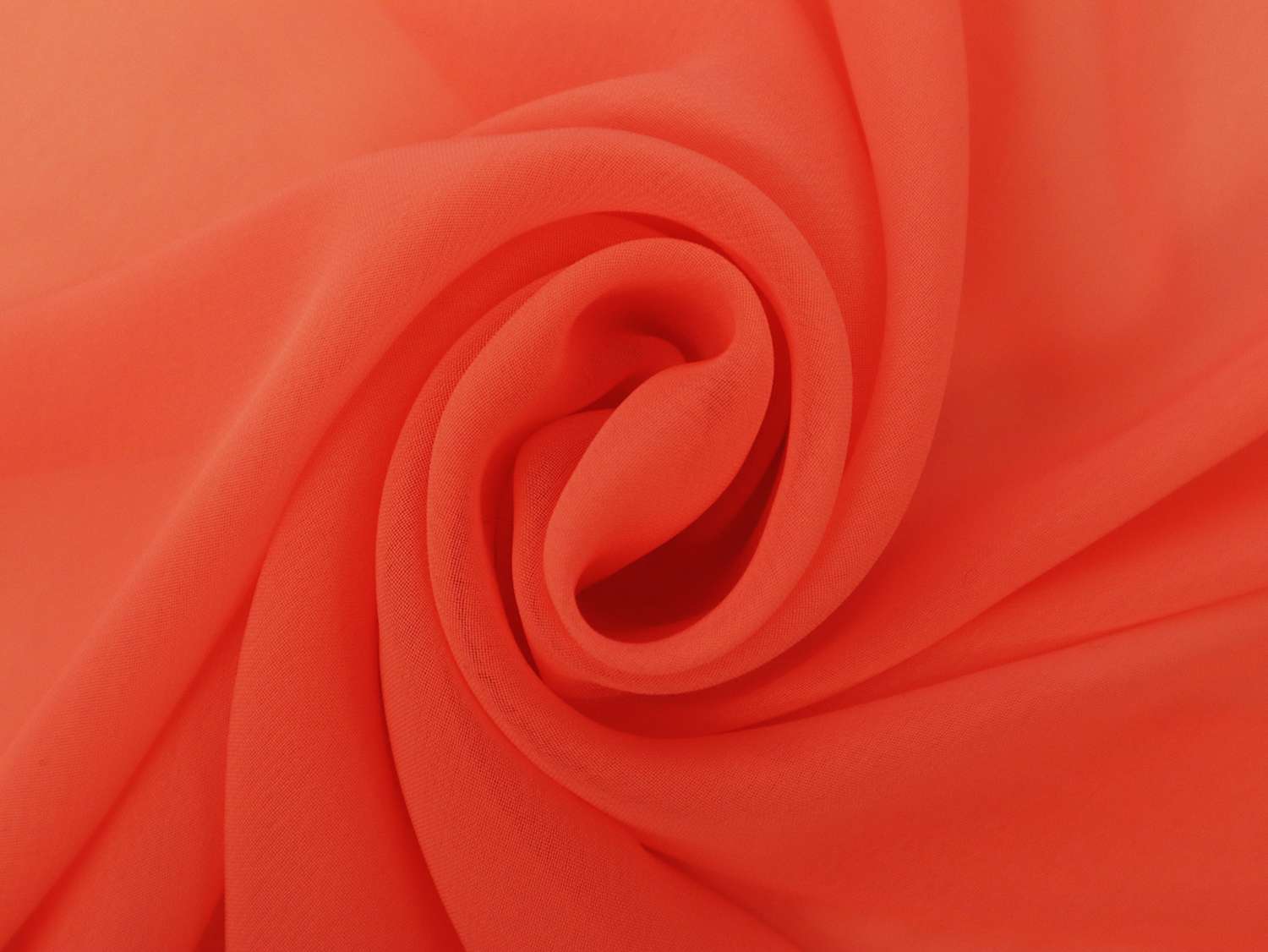 Sheer Polyester Georgette in Neon Peach