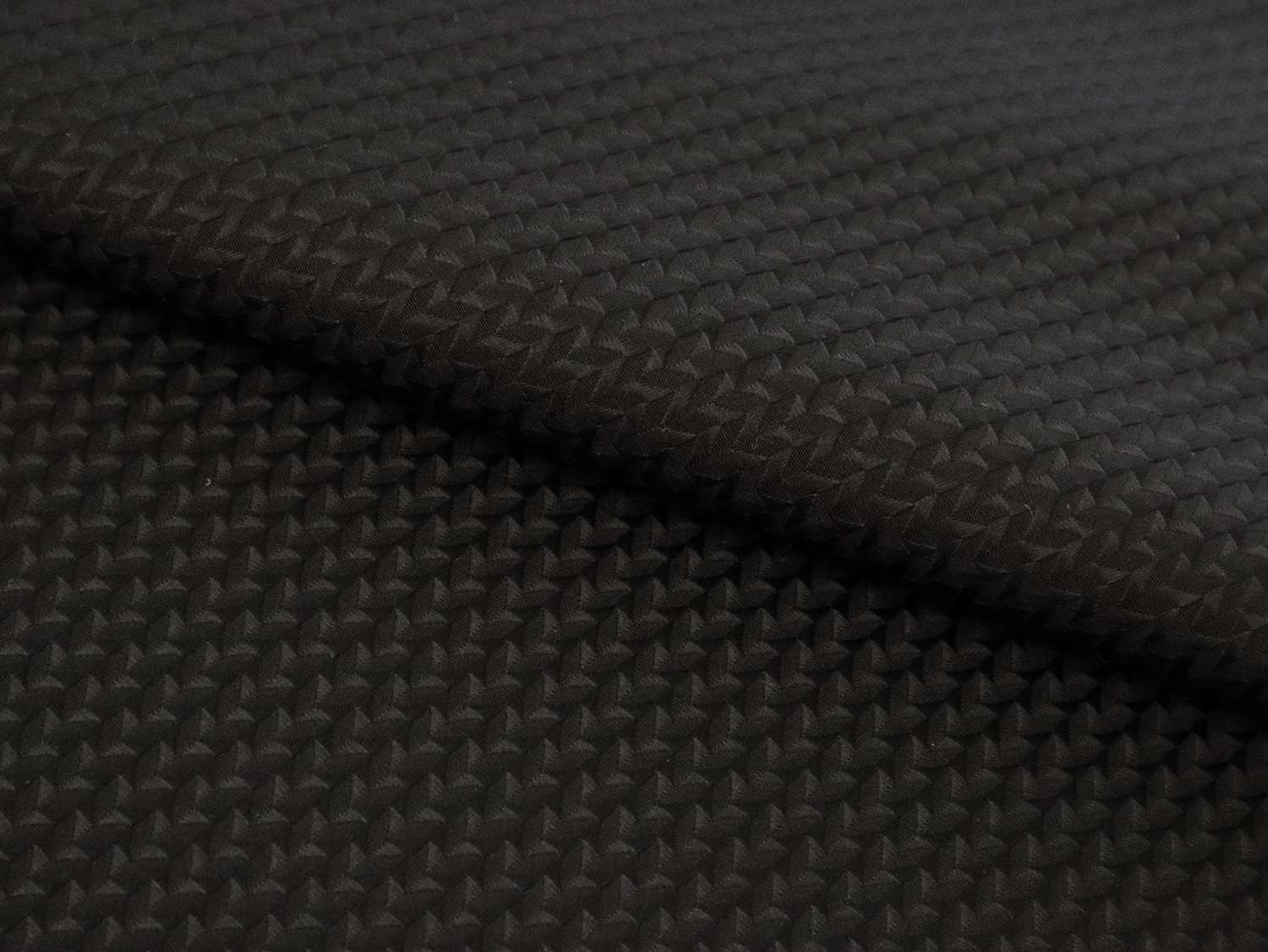 Italian Polyester Brocade with Chevrons in Black