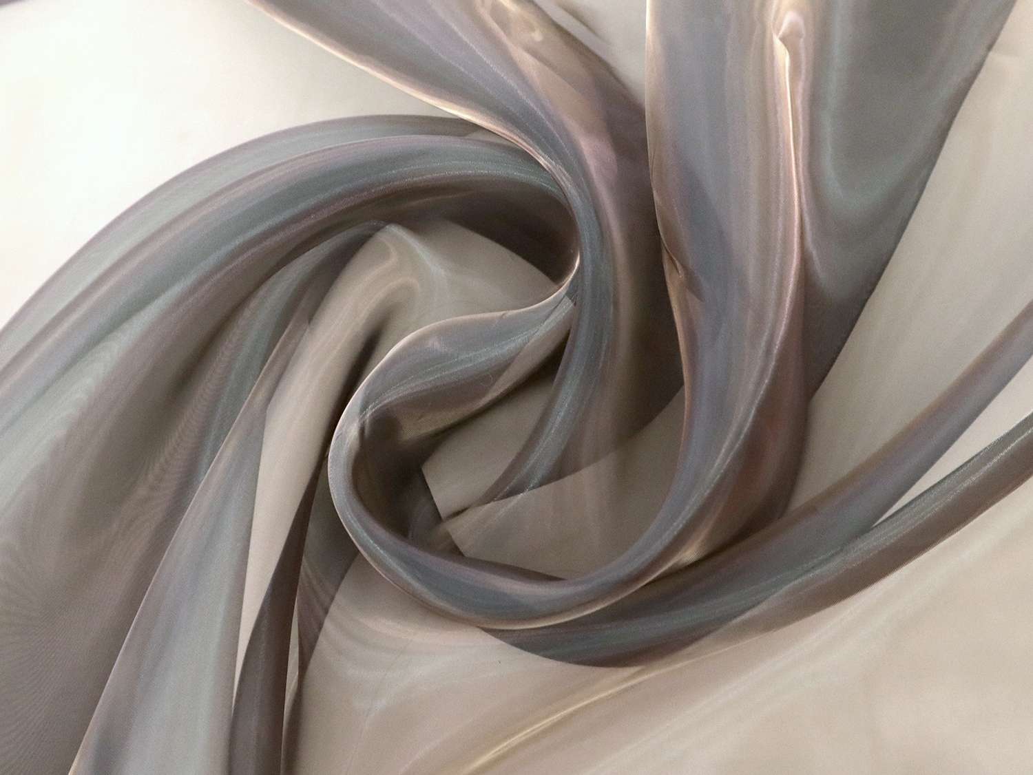 Iridescent Polyester Organza Onion Skin in Purple Taupe