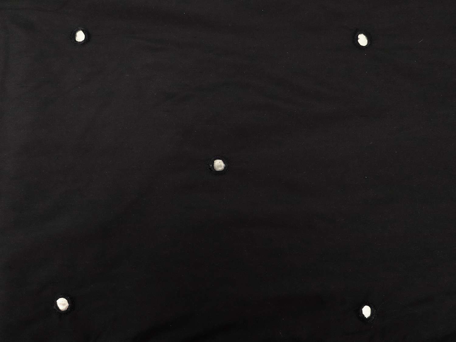Embroidered Mirror on Silk Shantung in Midnight Navy