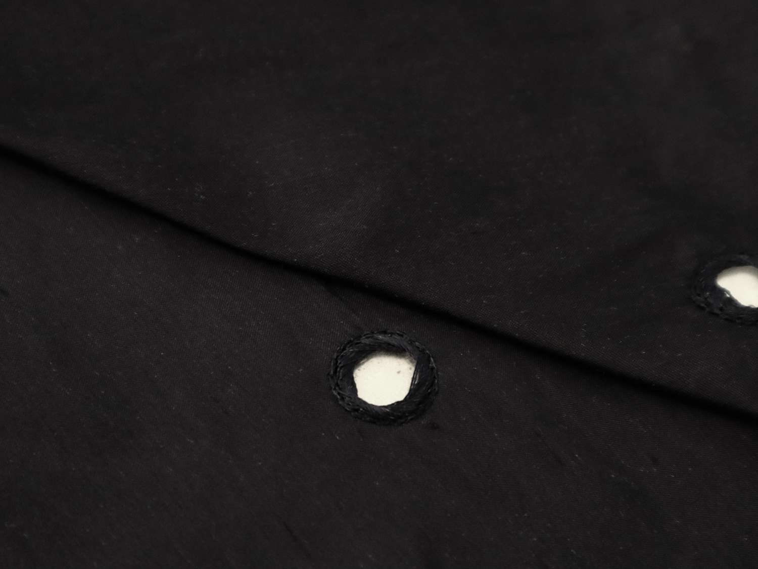Embroidered Mirror on Silk Shantung in Midnight Navy