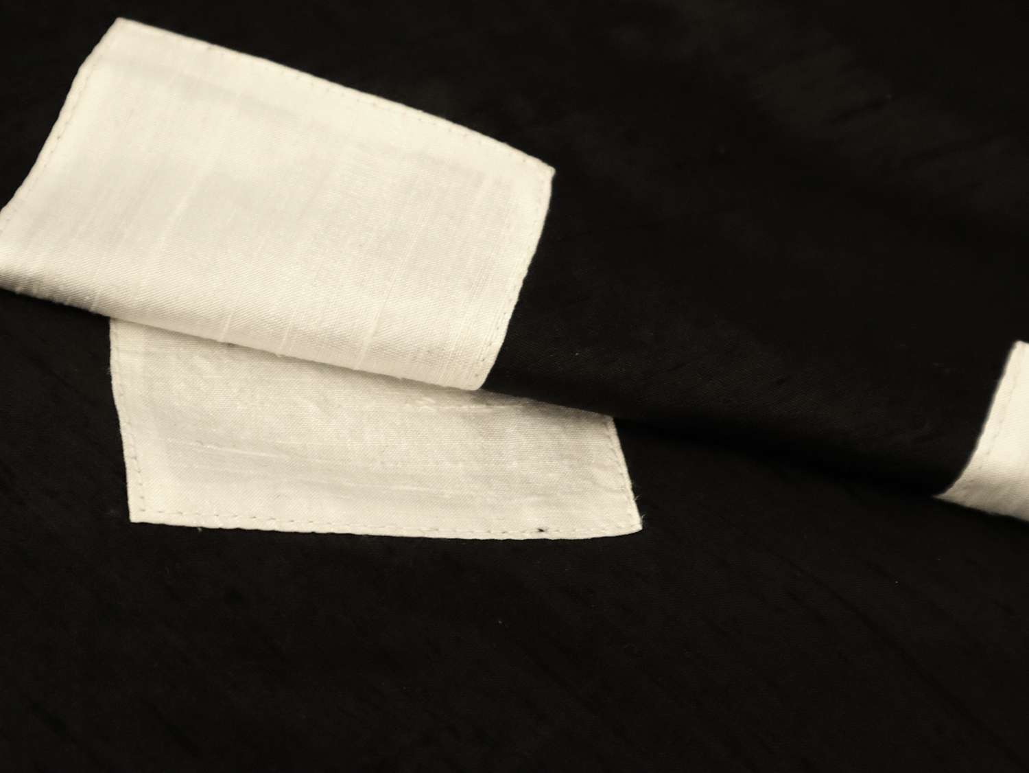 Color Block Appliqué Silk Shantung