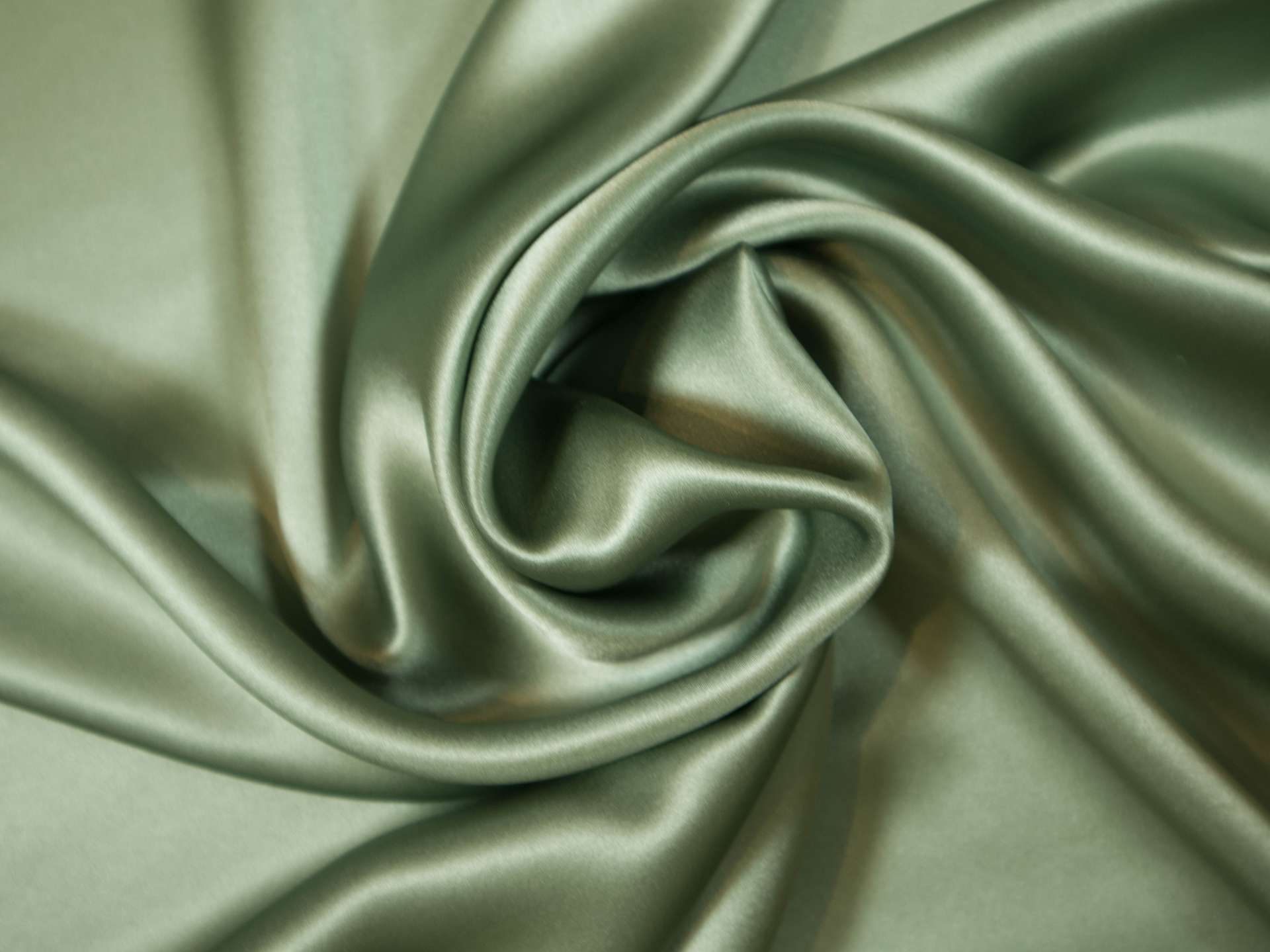 Solid silk charmuese in dill - draped