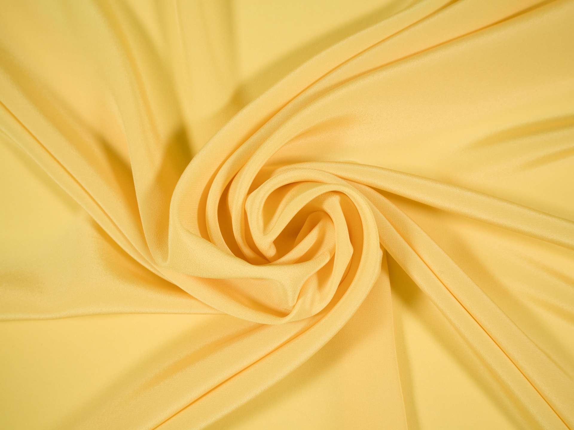 silk Crepe De Chine in Lemon- bunched