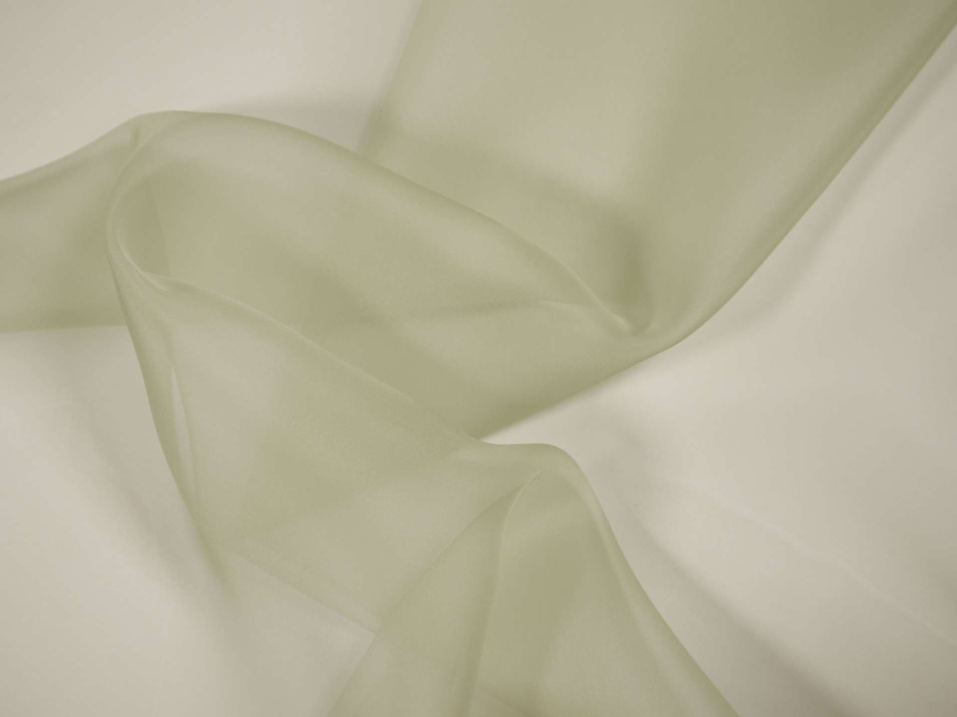 Solid organza in sage bunched