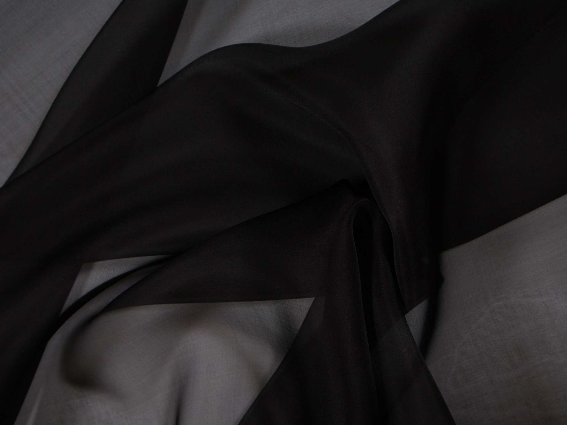 Solid organza in Black bunched